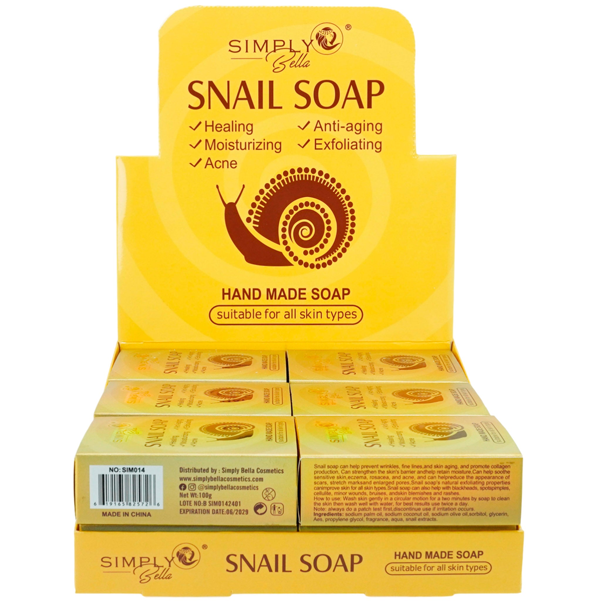 (12-pack) Simply Bella Snail Soap
