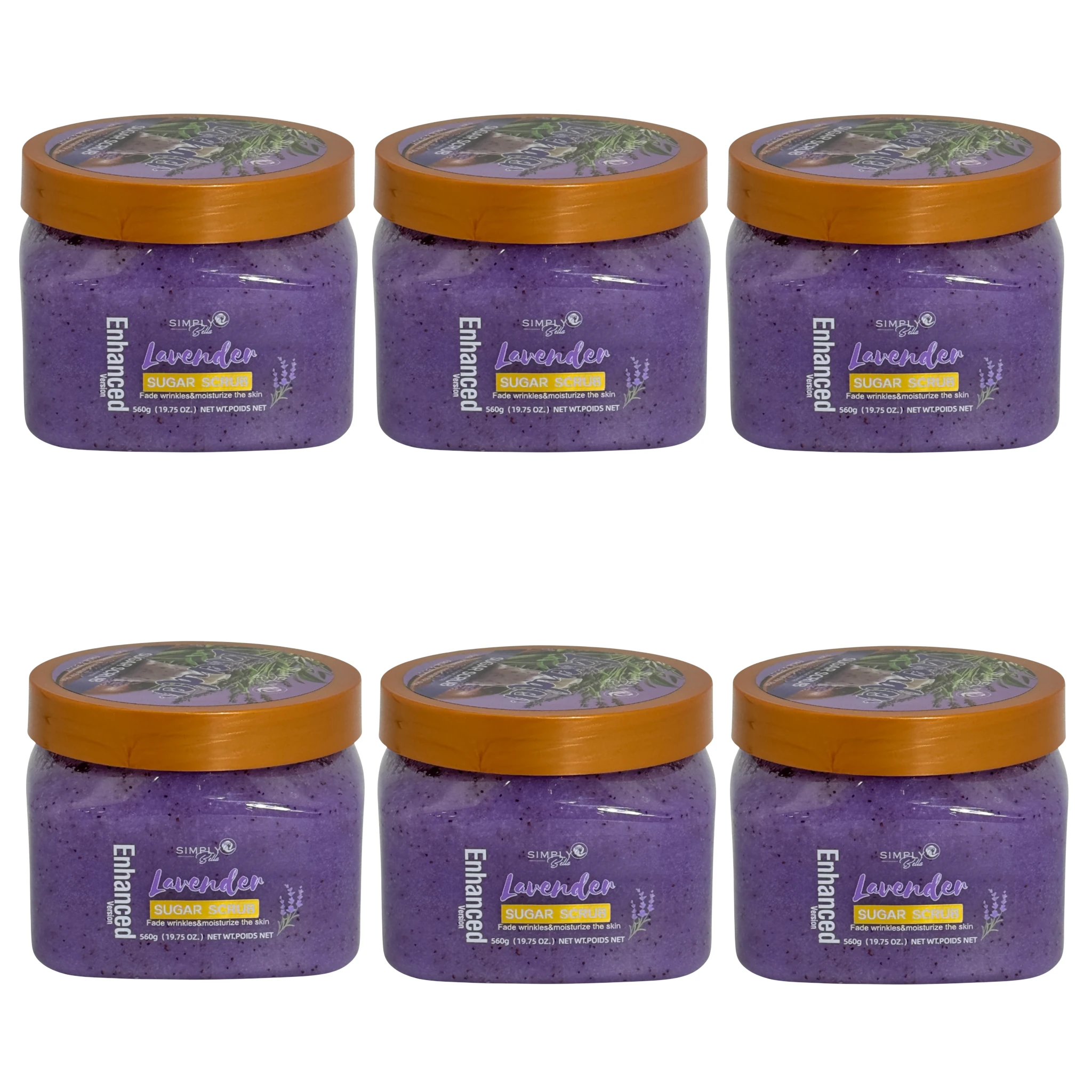 (6-pack) Simply Bella Sugar Scrub Lavender