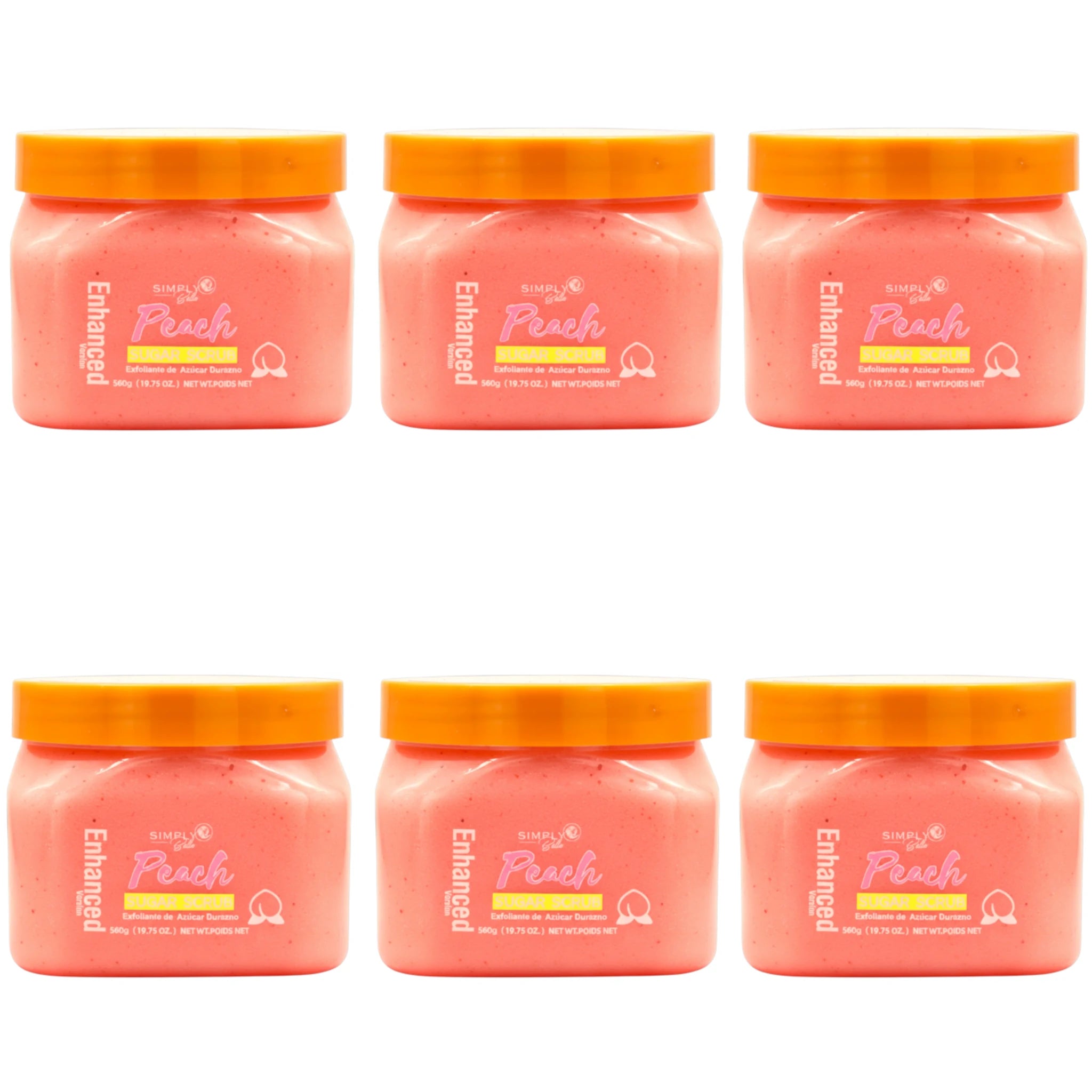 (6-pack) Simply Bella Sugar Scrub Peach
