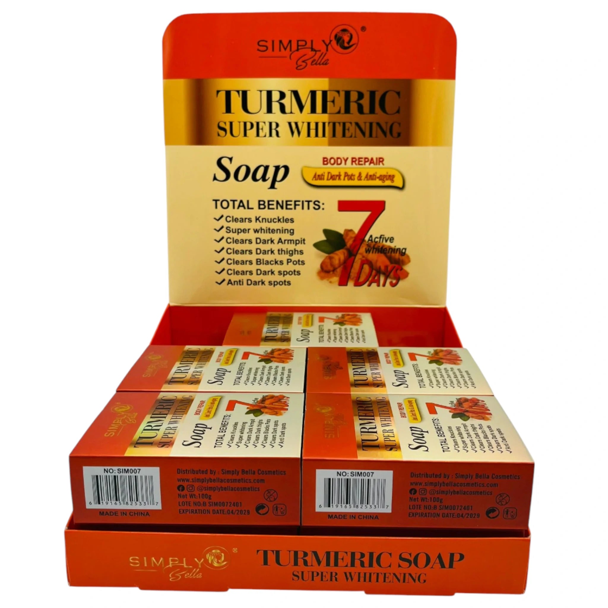 (12-pack) Simply Bella Turmeric Super Whitening Soap