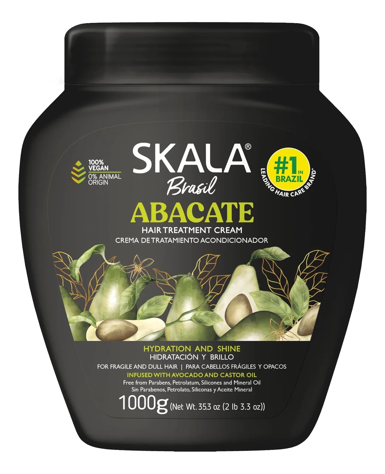 Skala Brasil Abacate Hair Treatment Conditioning Cream 1000g for Fragile and