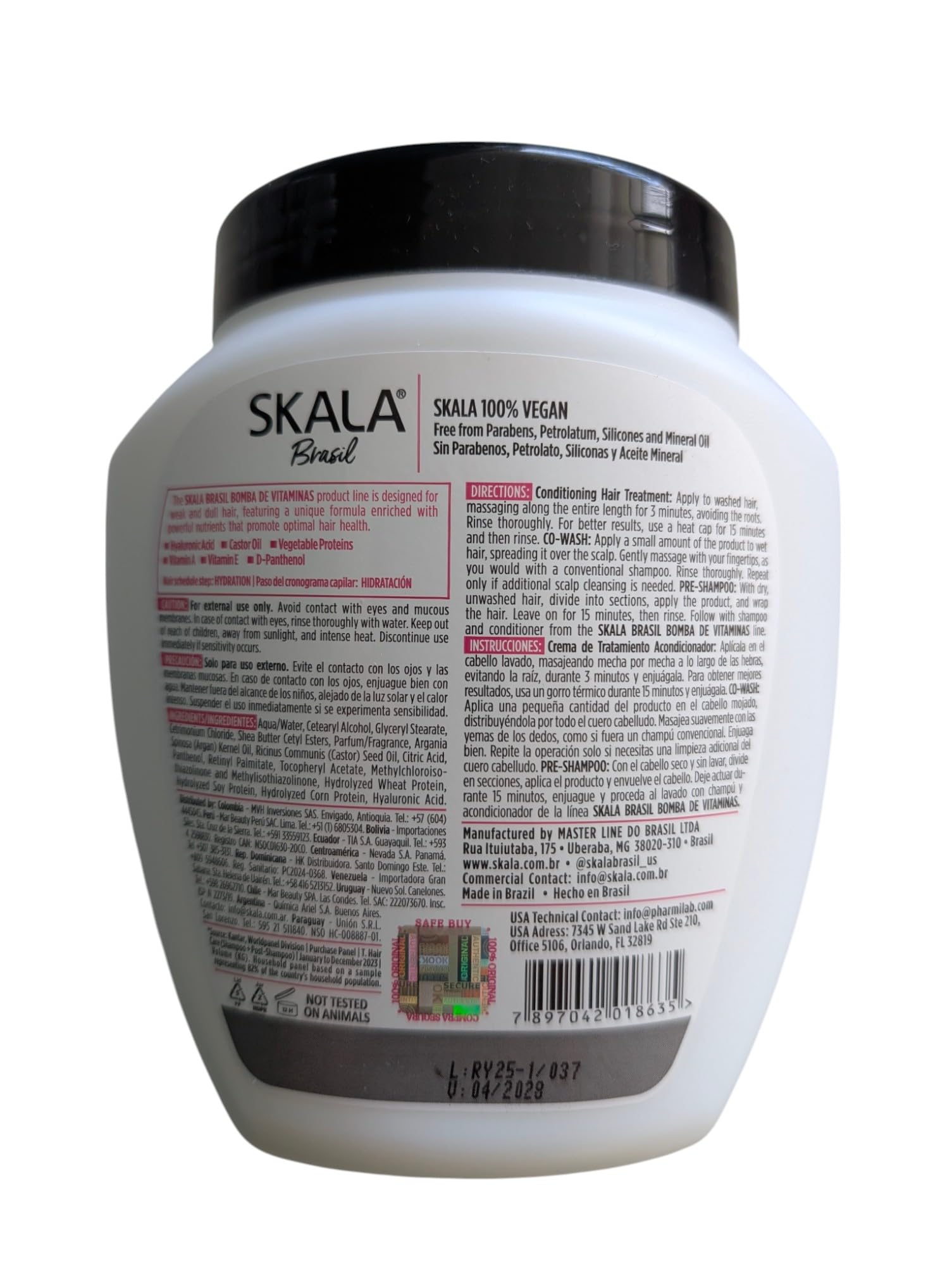 Skala Brasil Bomba de Vitaminas Hair Treatment Cream 35.2 oz