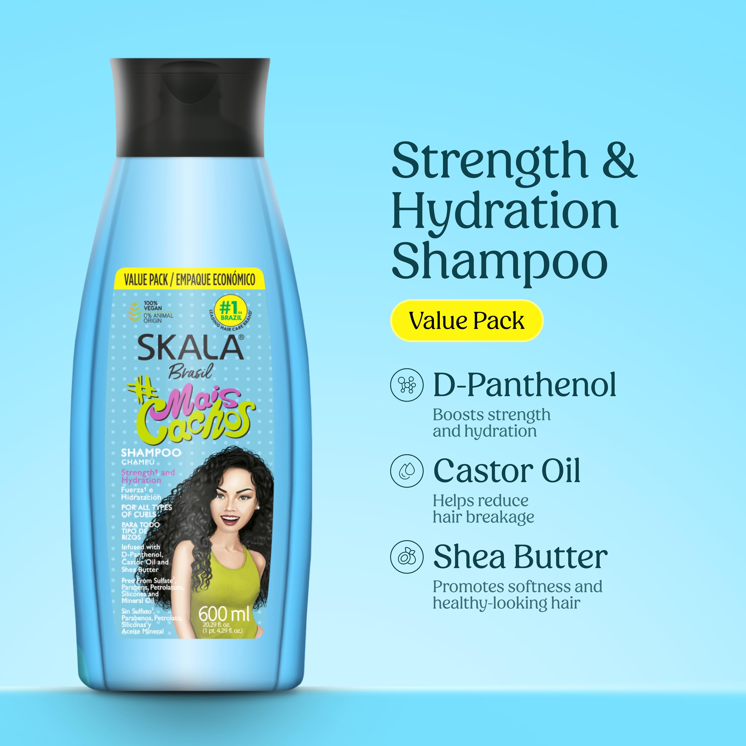 Skala Shampoo #maiscachos / 600 ml (20.29 oz)