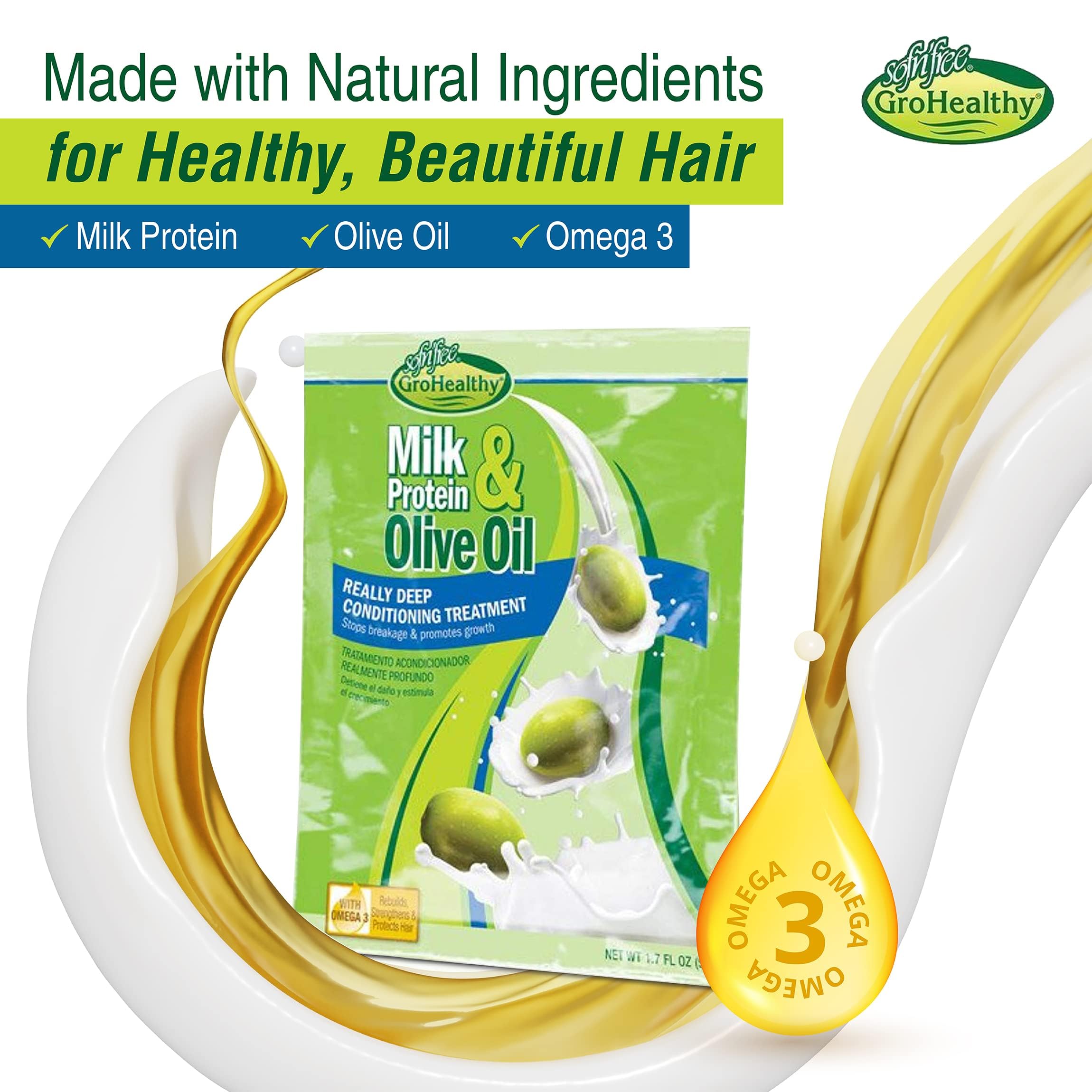 Milk Protein Olive Oil Hair Deep Conditioning Treatment Hair Mask Strengthens - Thumbnail 2