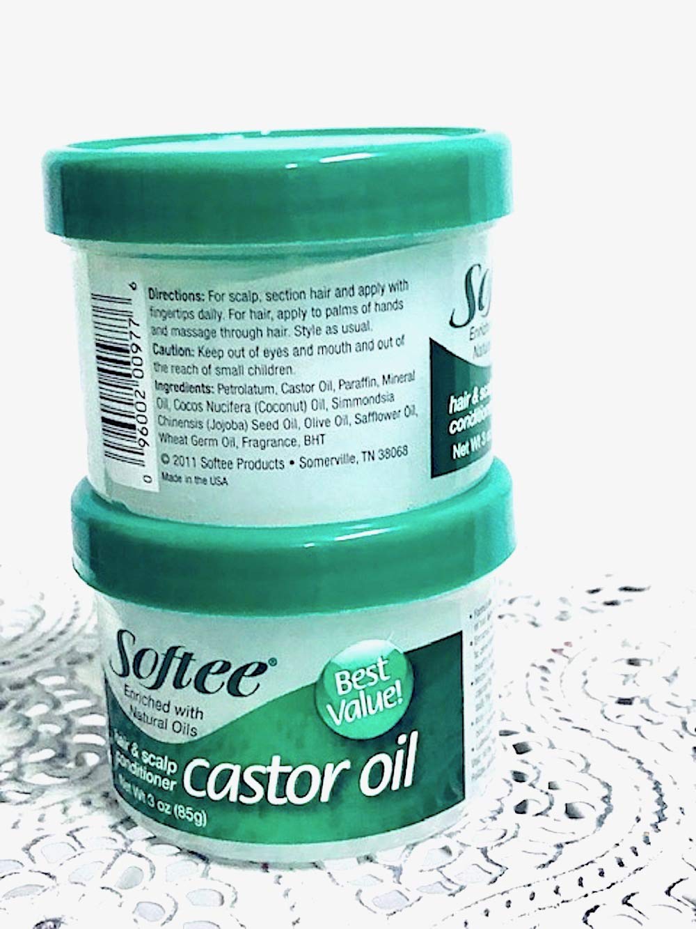 Softee Softee Castor Oil Hair Scalp Conditioner White 3 oz - Thumbnail 2
