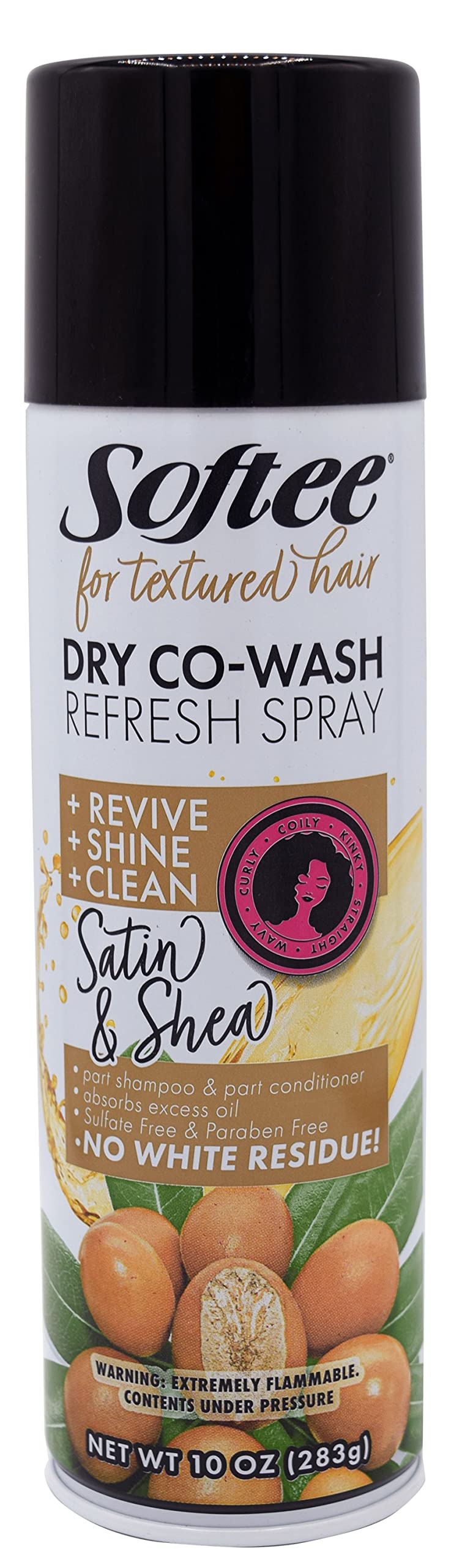 Softee Dry Shampoo Conditioner Co Wash Root Touch Up Refresh Satin Shea 10 oz