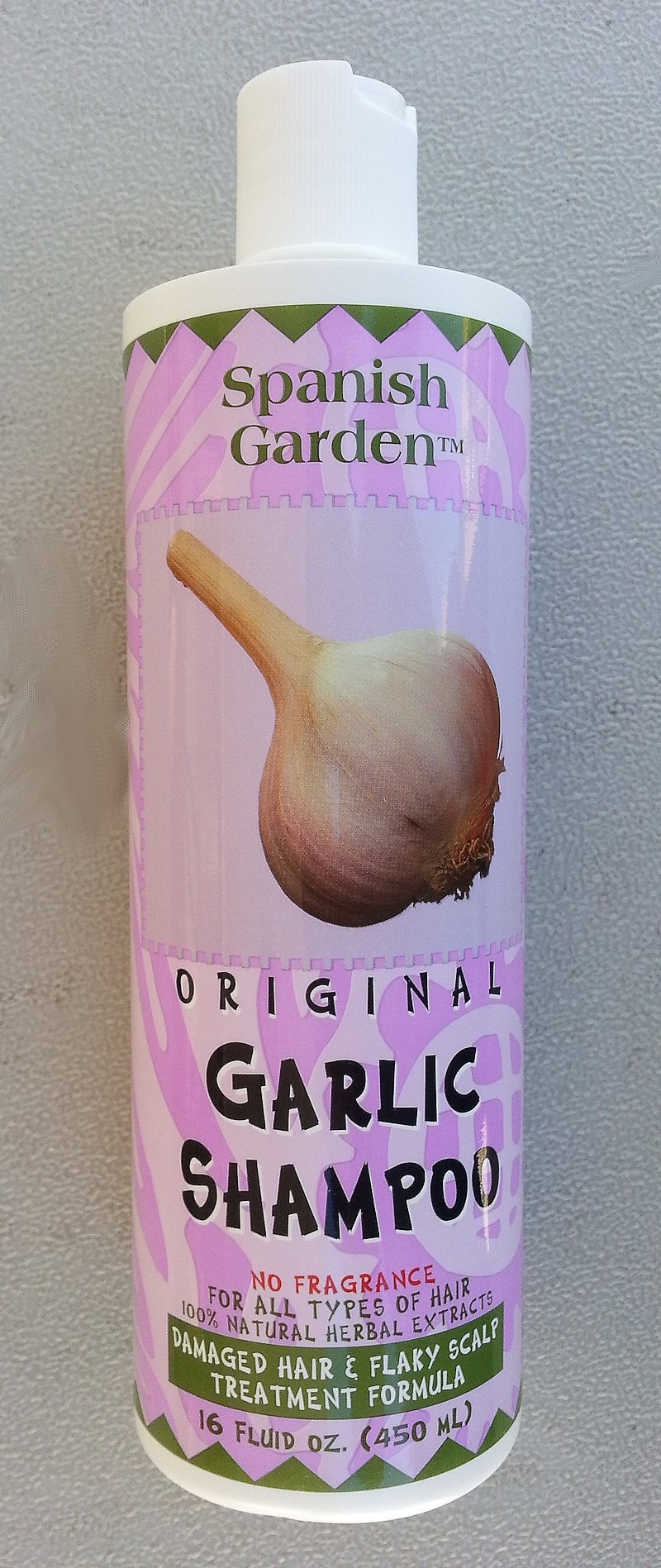 Spanish Garden Original Garlic Shampoo . 16 oz