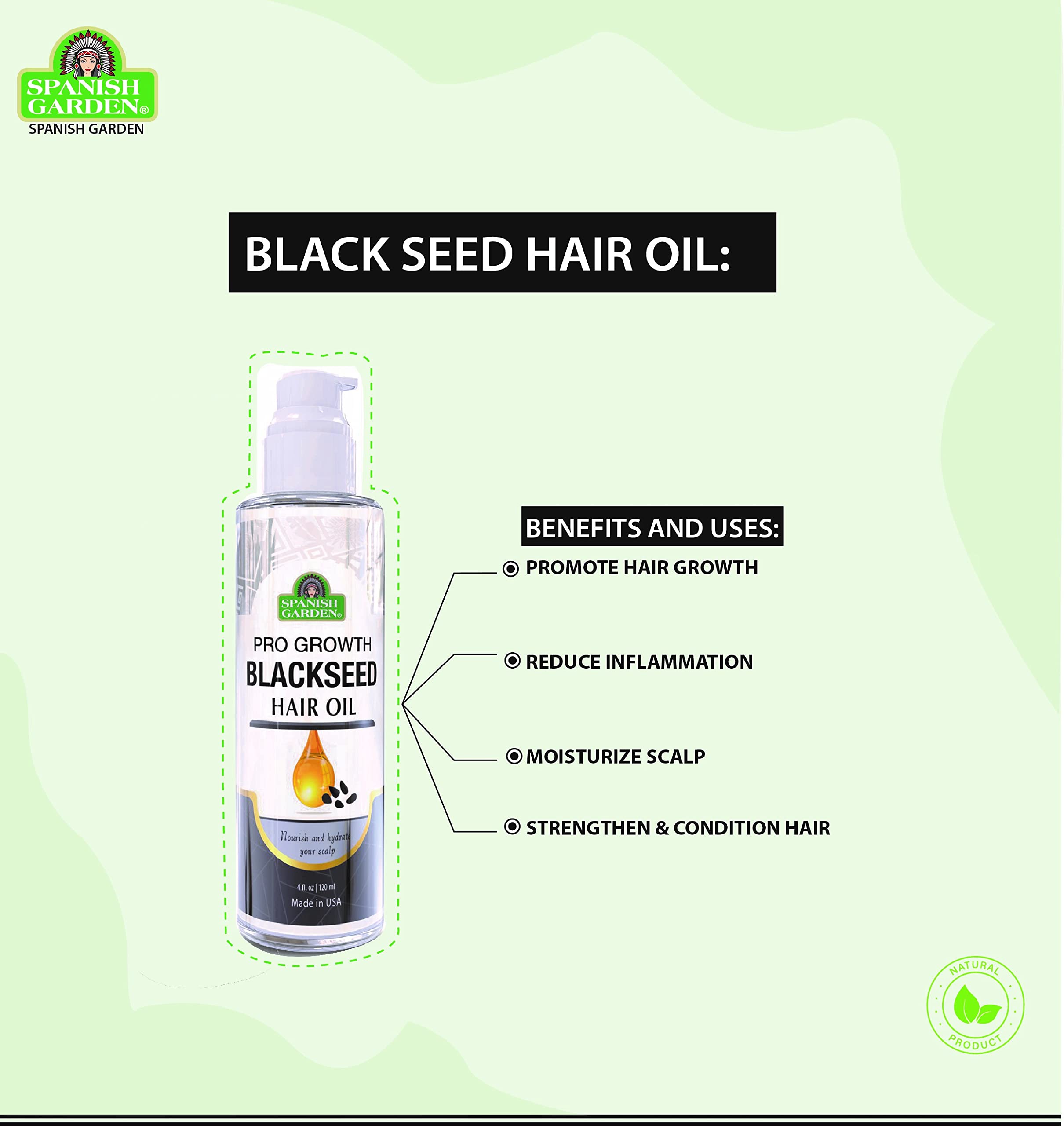 Black Seed Oil Natural Hair Growth Soft Long Silky and Hydrated Nourishment for - Thumbnail 3