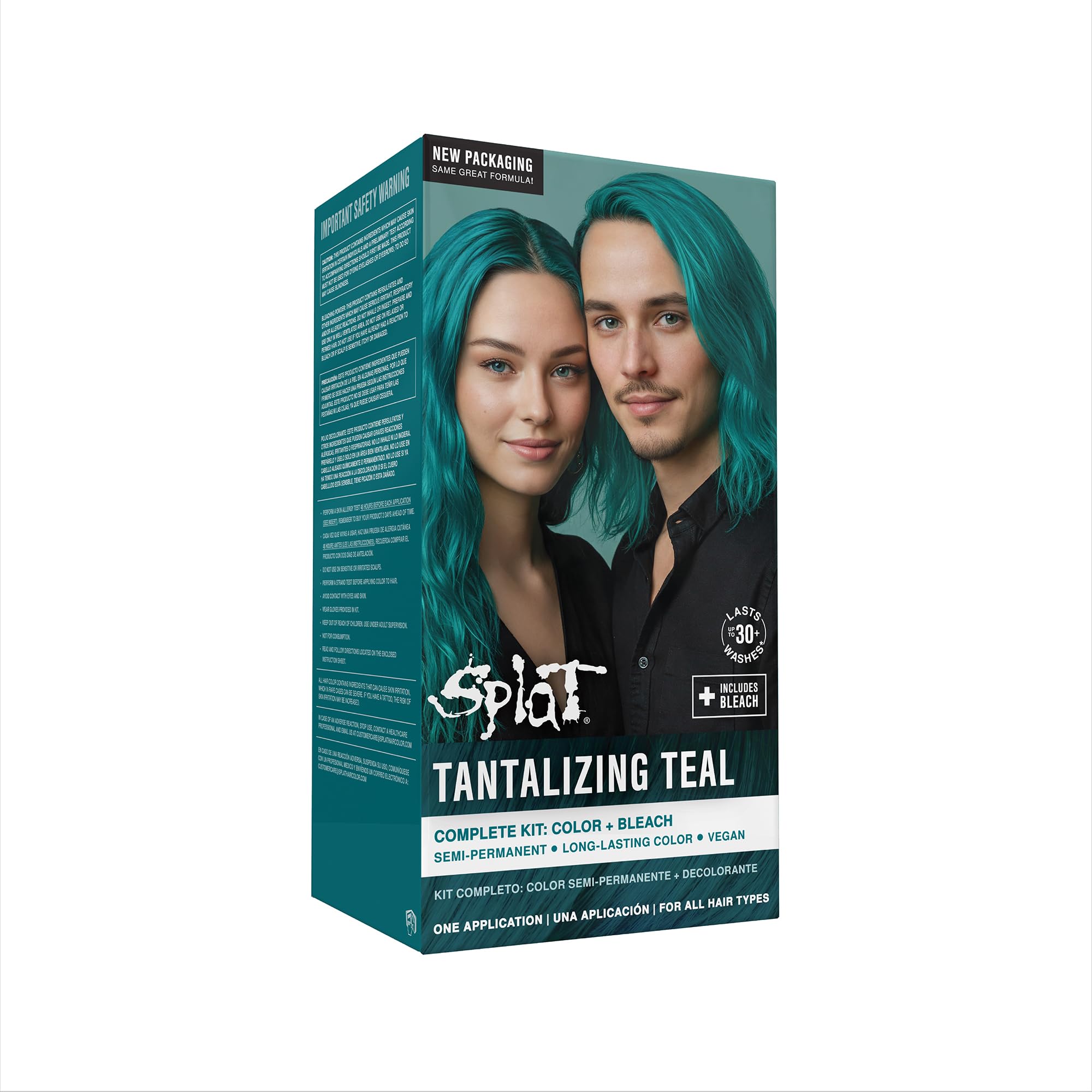 Splat Tantalizing Teal Semi Permanent Hair Dye Kit With Bleach 1 Application