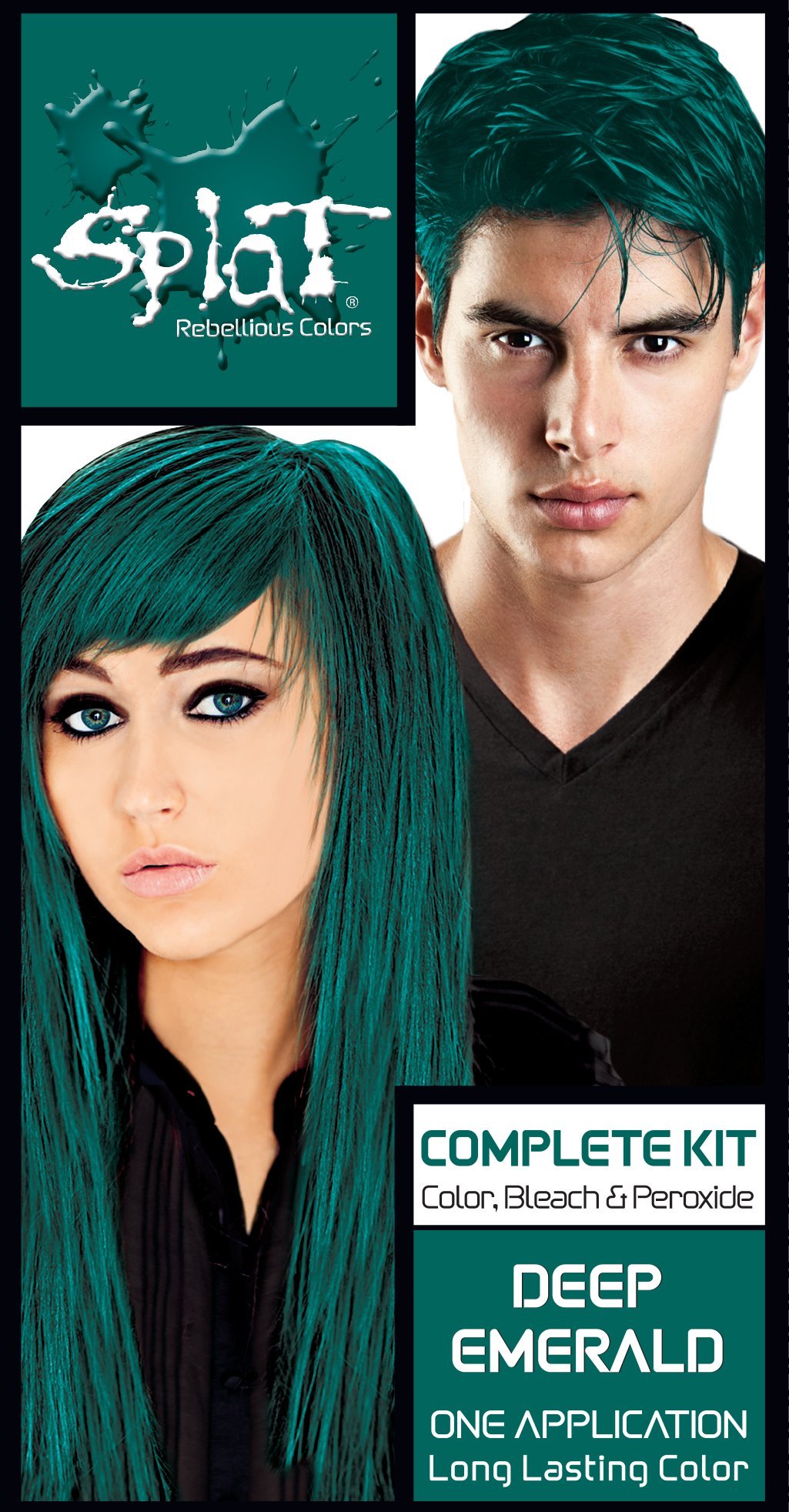 Splat Deep Emerald Semi Permanent Hair Dye Kit With Bleach 1 Application