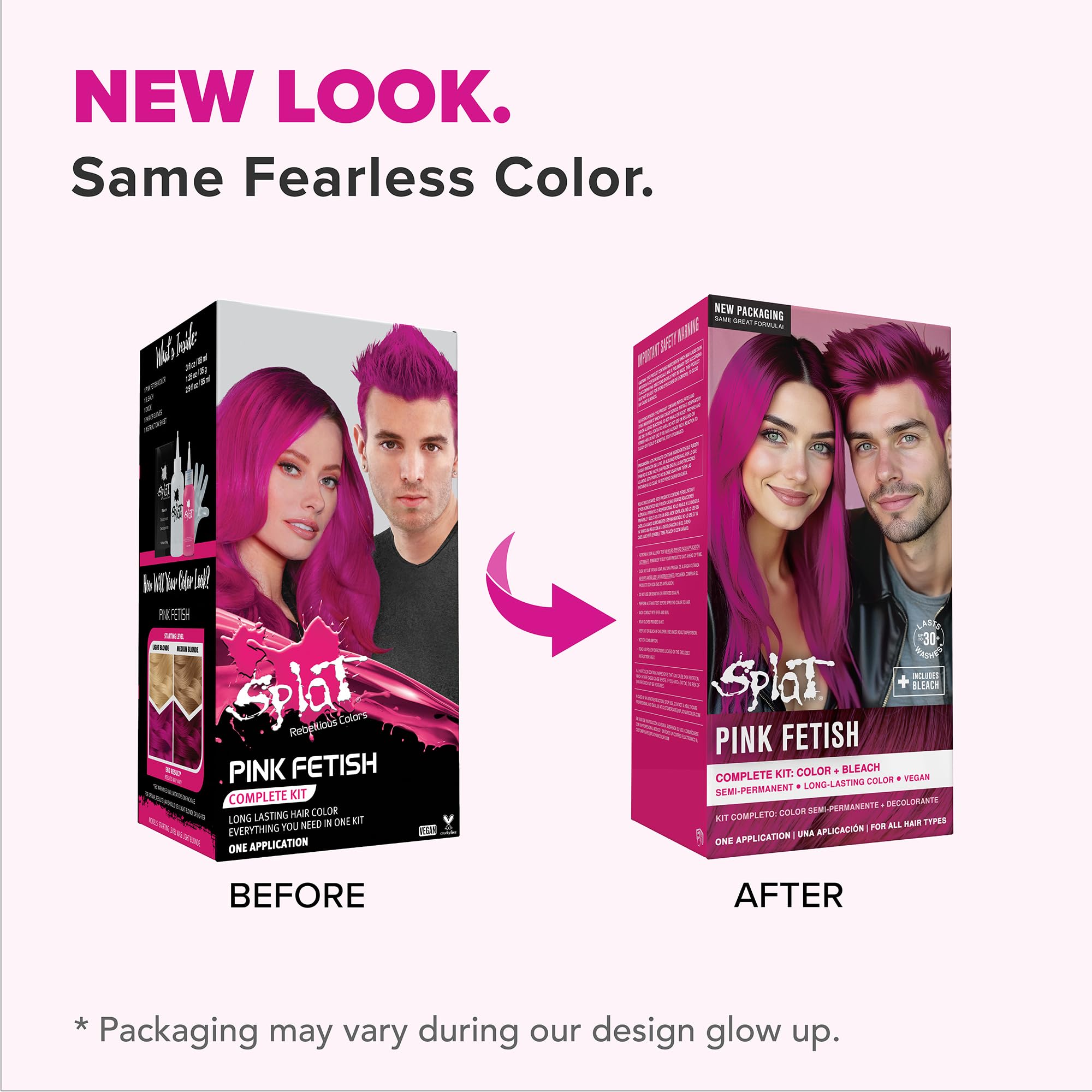 Splat Pink Fetish Semi Permanent Hair Dye Kit With Bleach 1 Application - Thumbnail 2