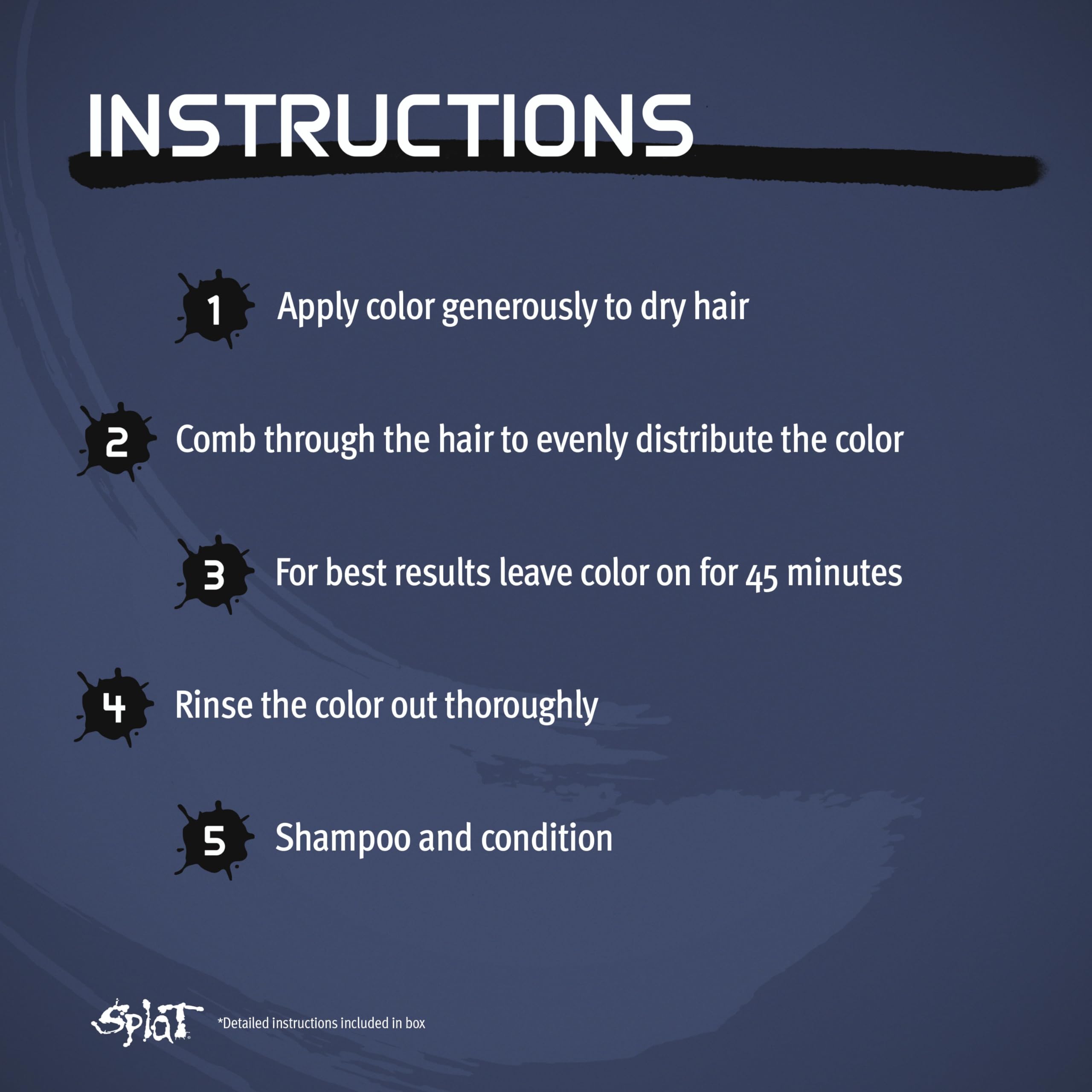 Splat Midnight Azure Semi Permanent Blue Hair Color Kit No Bleach Vegan Cruelty - Thumbnail 3