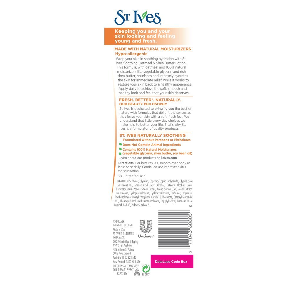 St. Ives Nourish Soothe Oatmeal Shea Butter Body Lotion 21 Fl Oz - Thumbnail 2