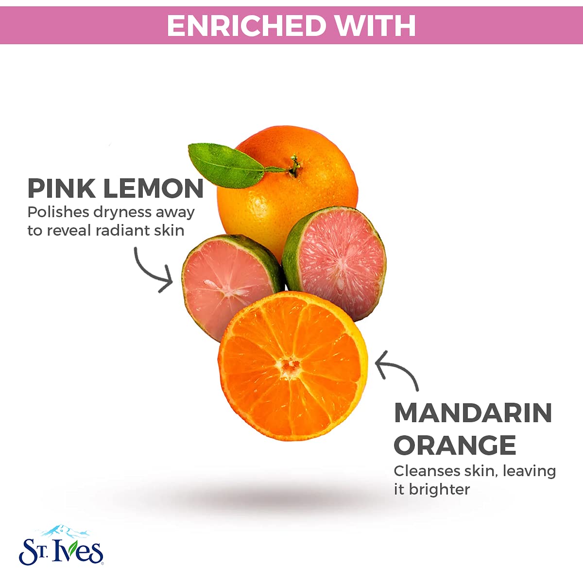 St. Ives Radiant Skin Face Scrub for Dull Skin Pink Lemon and Mandarin Orange - Thumbnail 2
