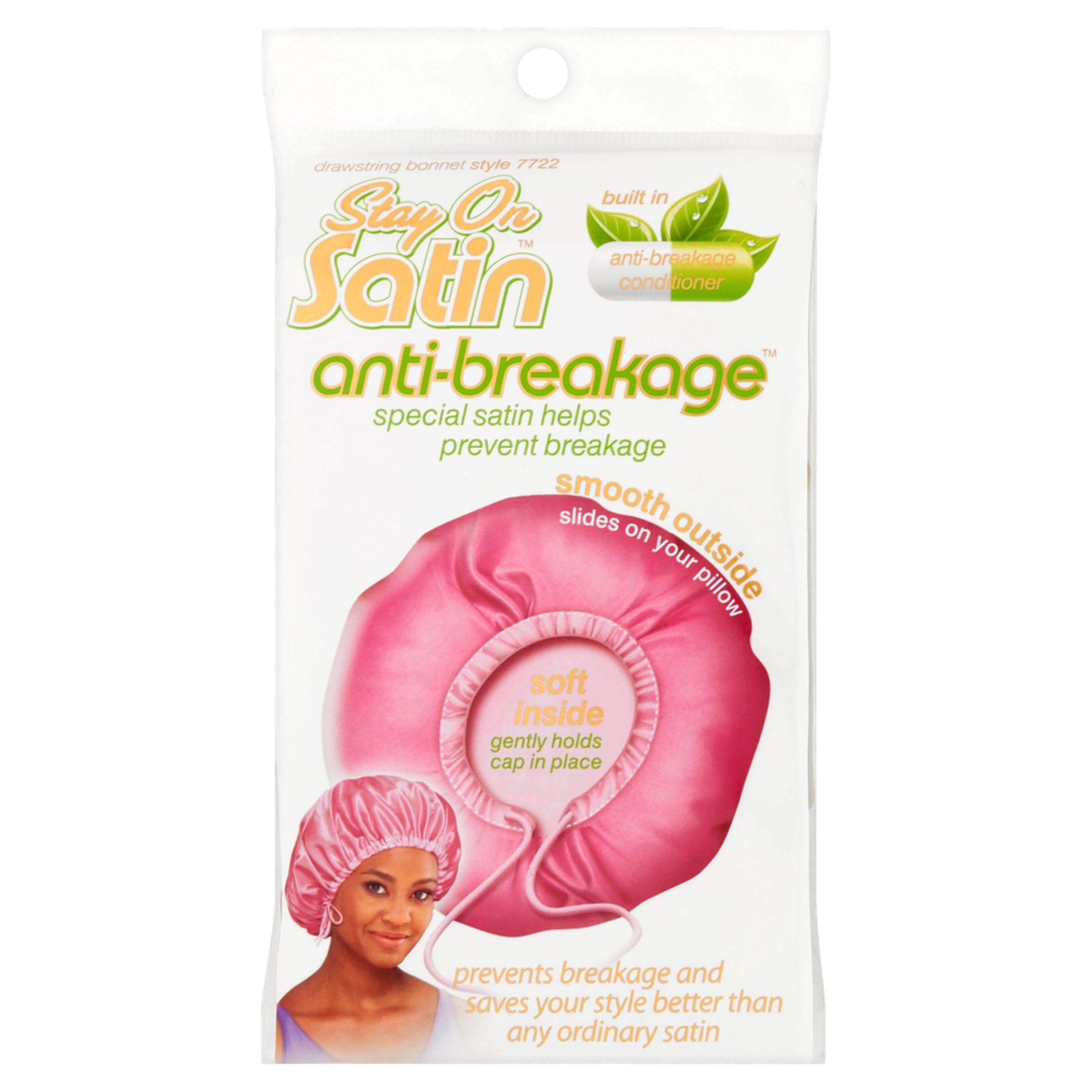 Stay On Satin Hair Wrap Anti Breakage Drawstring Bonnet for Sleeping Assorted - Thumbnail 2