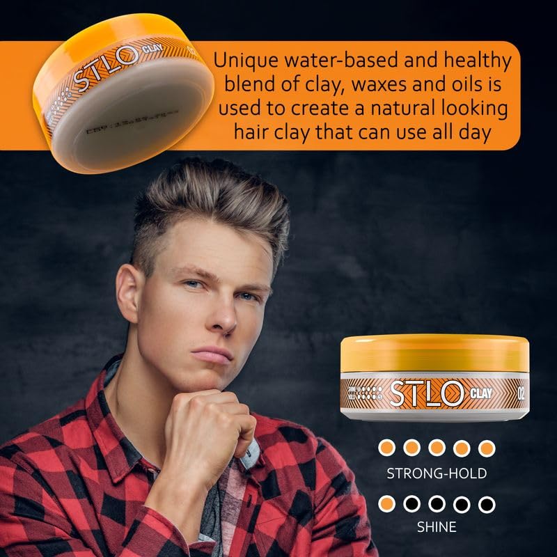 Stlo Clay Everyday Essential Strong Hold Matte Finish Hair Styling Clay For Men - Thumbnail 3