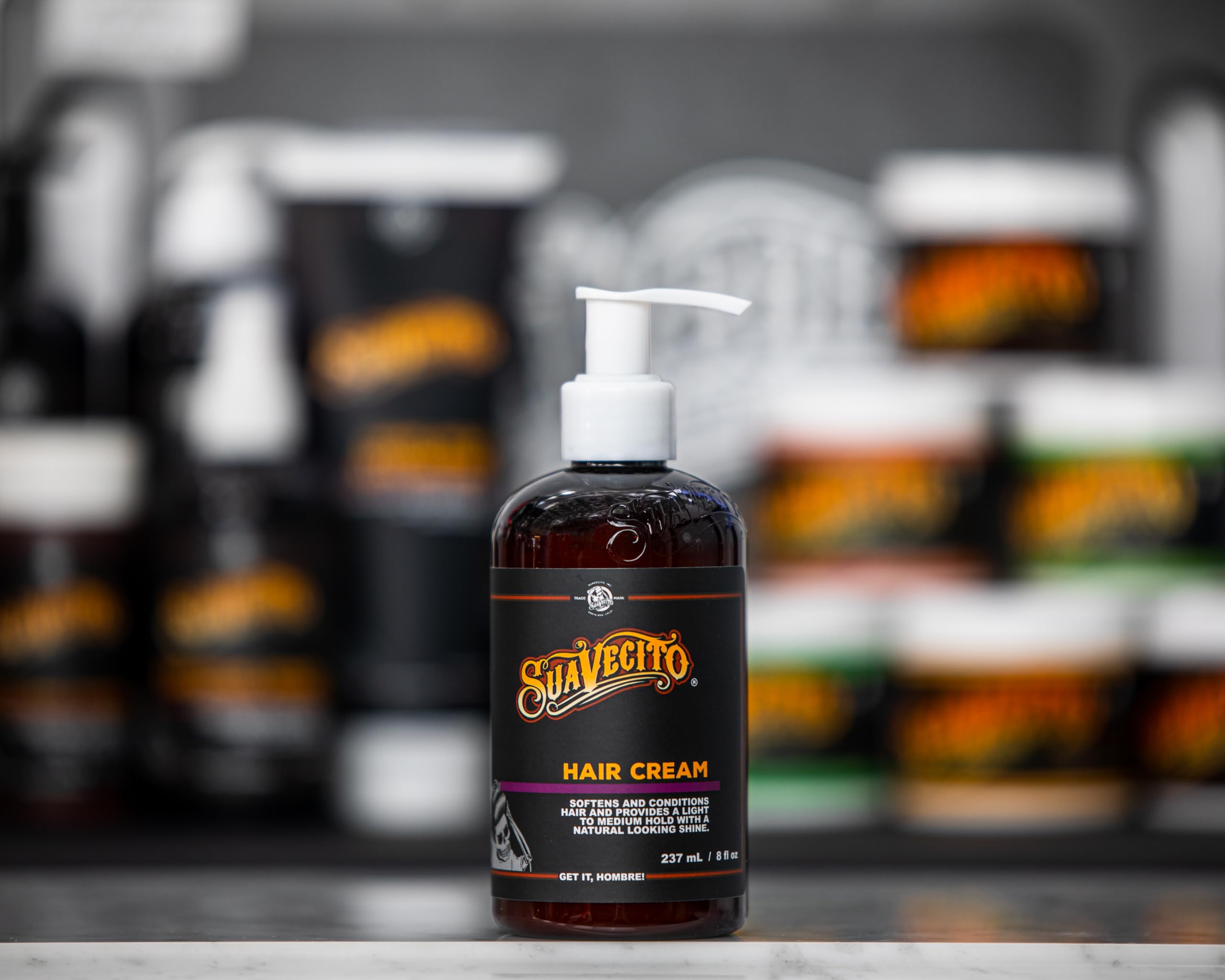 Suavecito Hair Cream Pump Bottle Medium Shine All Day Light Hold 8 oz - Thumbnail 2