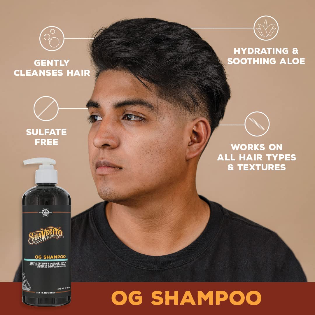 Suavecito Og Shampoo Pump Bottle Original Scent Gently Cleanses Hair Hydrates - Thumbnail 3