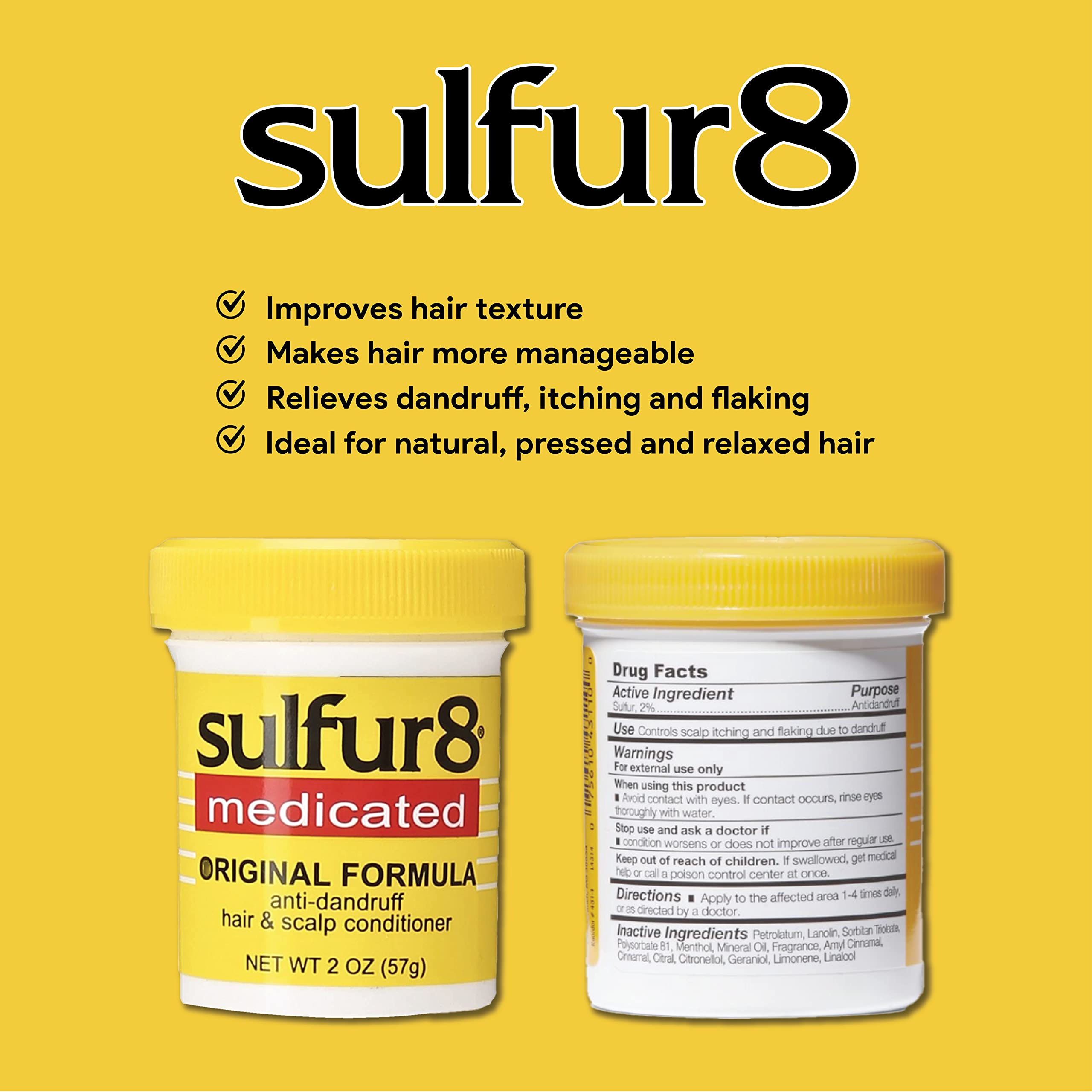 Sulfur 8 Medicated Anti Dandruff Hair Scalp Conditioner Helps Control Dandruff