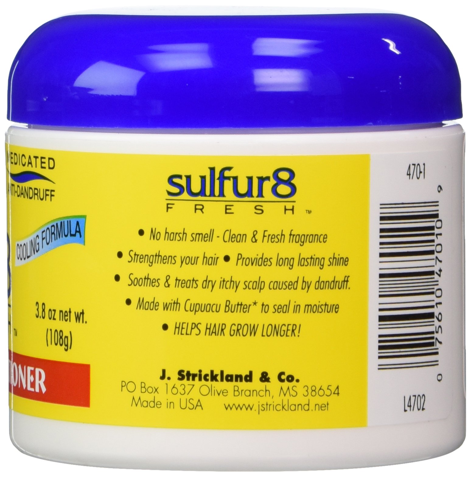 Sulfur 8 Fresh Medicated Anti Dandruff Hair Scalp Conditioner 4 oz