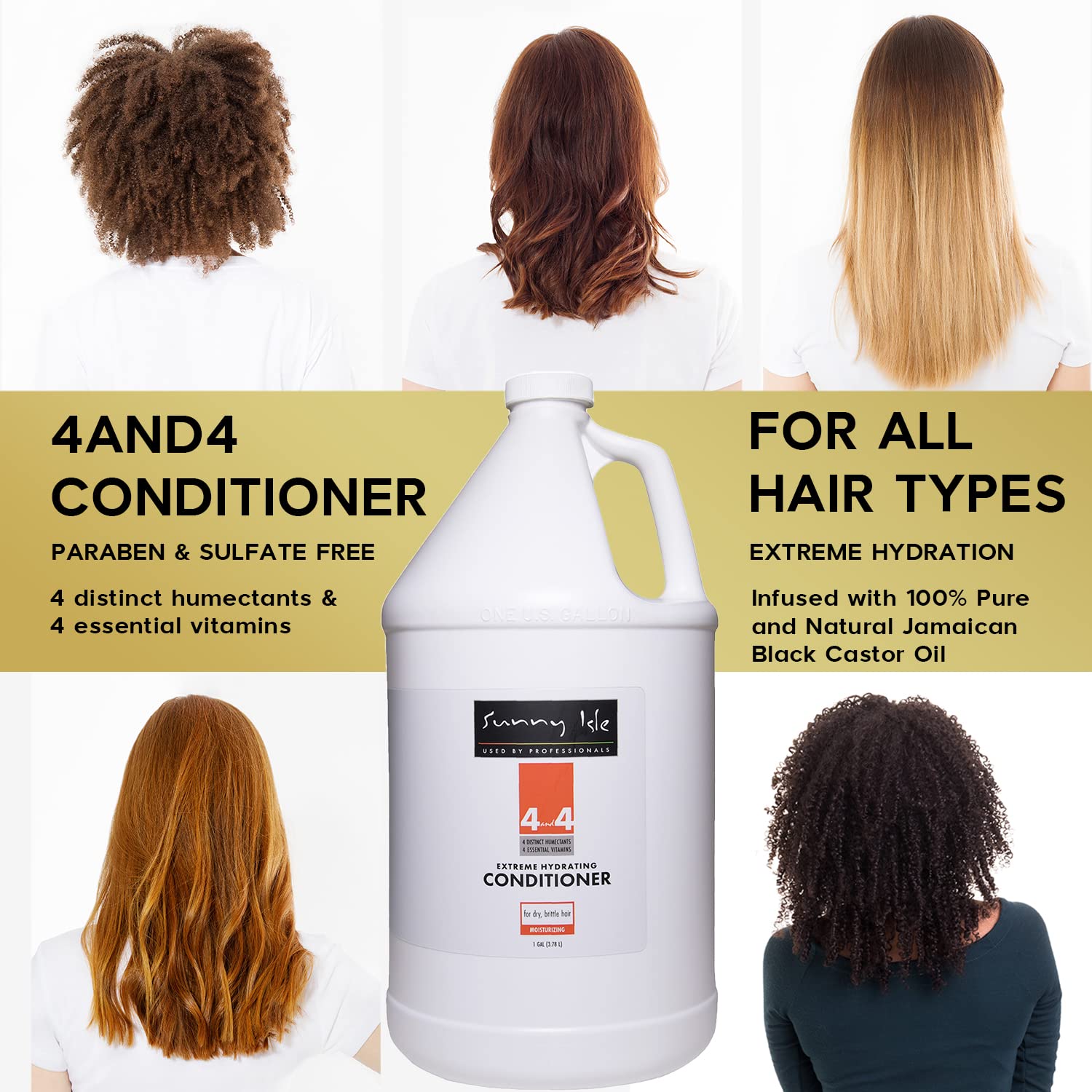 Sunny Isle 4and4 Conditioner 1 Gallon | Professional Grade Formula | Paraben - Thumbnail 3