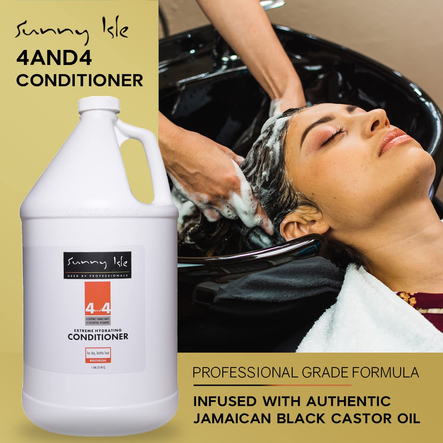 Sunny Isle 4and4 Conditioner 1 Gallon | Professional Grade Formula | Paraben
