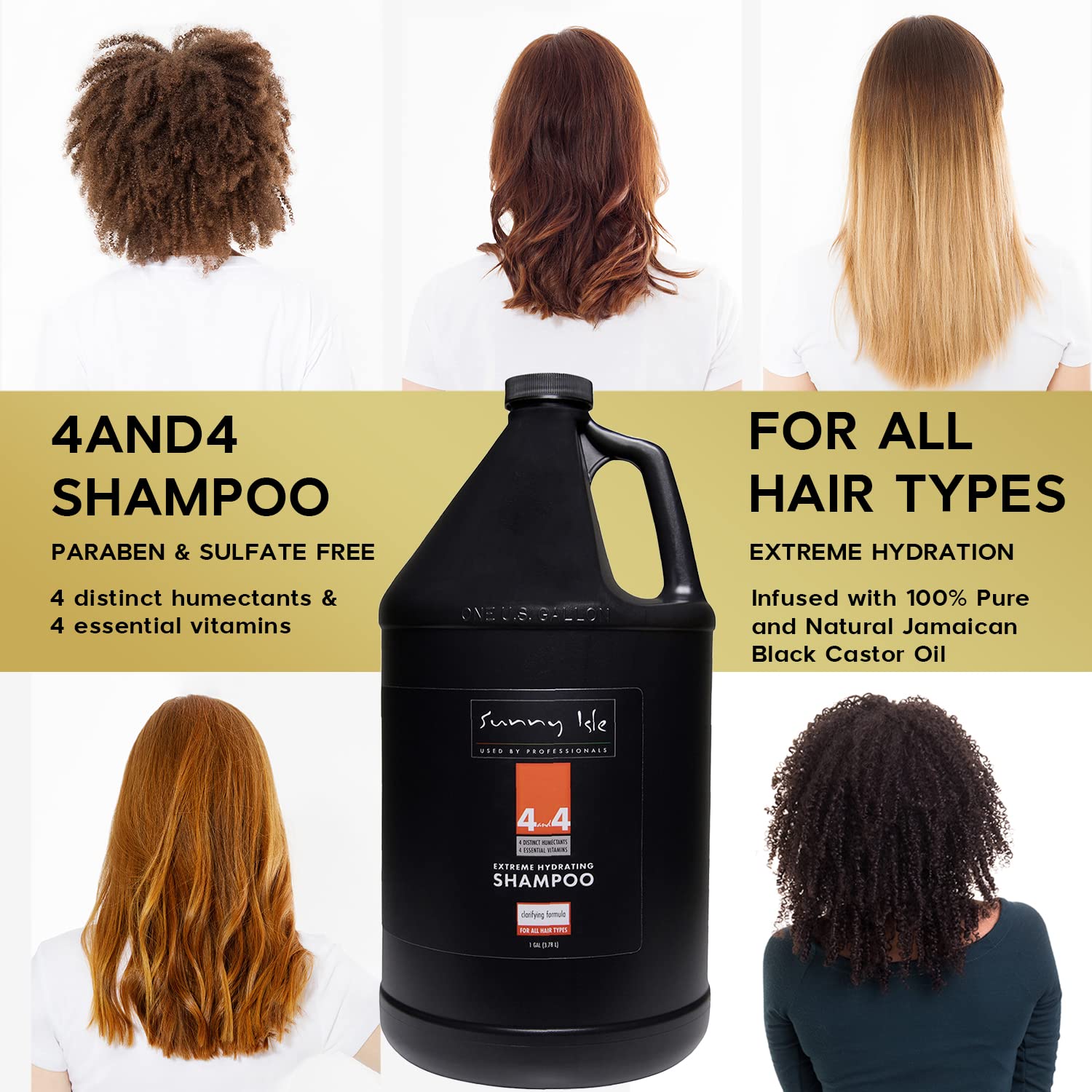 Sunny Isle 4and4 Shampoo 1 Gallon | Professional Grade Clarifying Formula | - Thumbnail 3