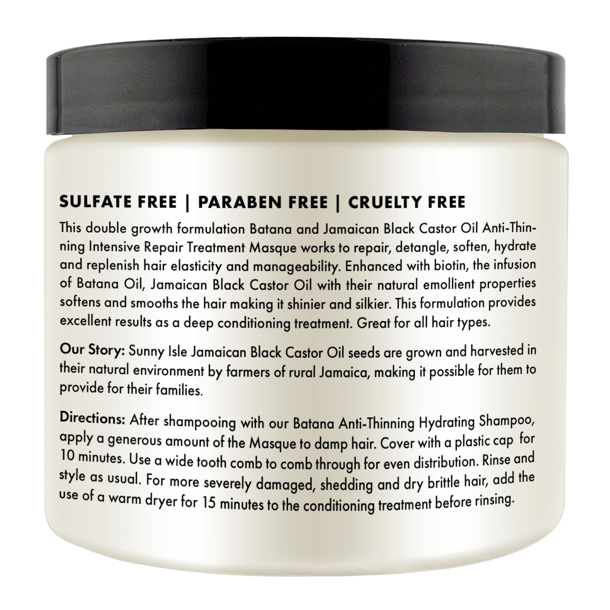 Sunny Isle Batana Anti Thinning Intensive Repair Masque Infused With Biotin and