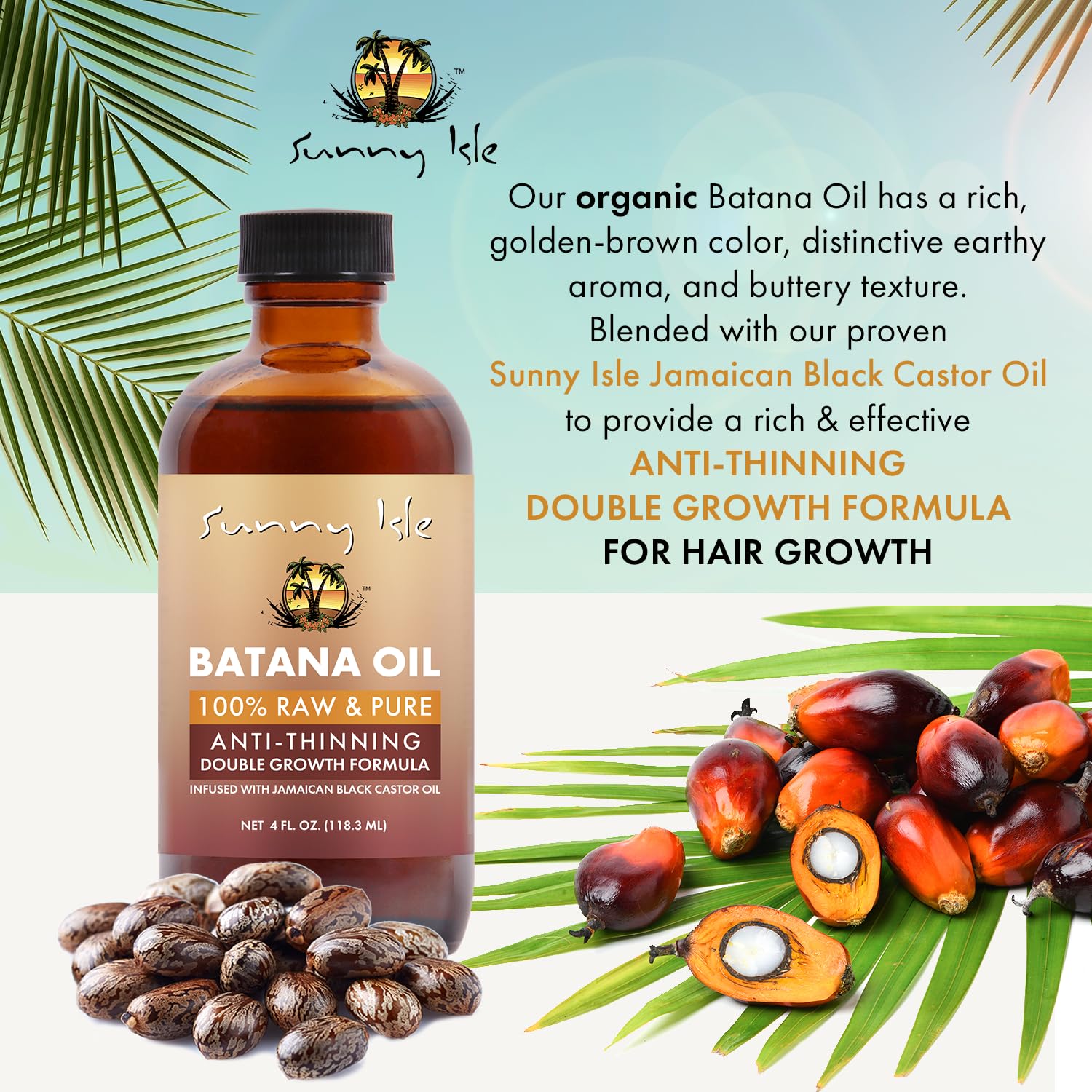 Sunny Isle Batana Oil Infused With Jamaican Black Castor Oil | Anti Thinning - Thumbnail 3