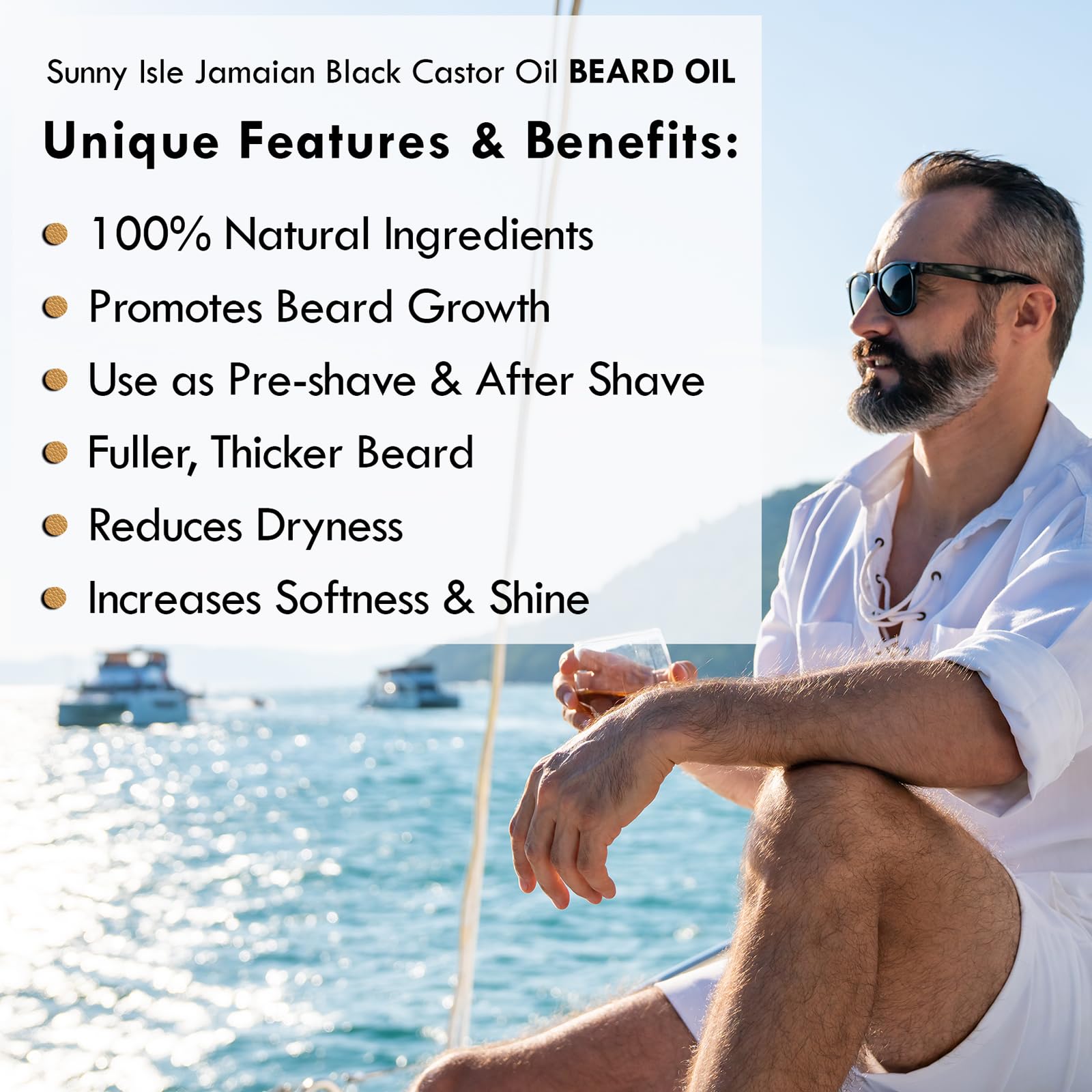 Sunny Isle Jamaican Black Castor Oil Beard Oil | Conditioning Growth Oil for