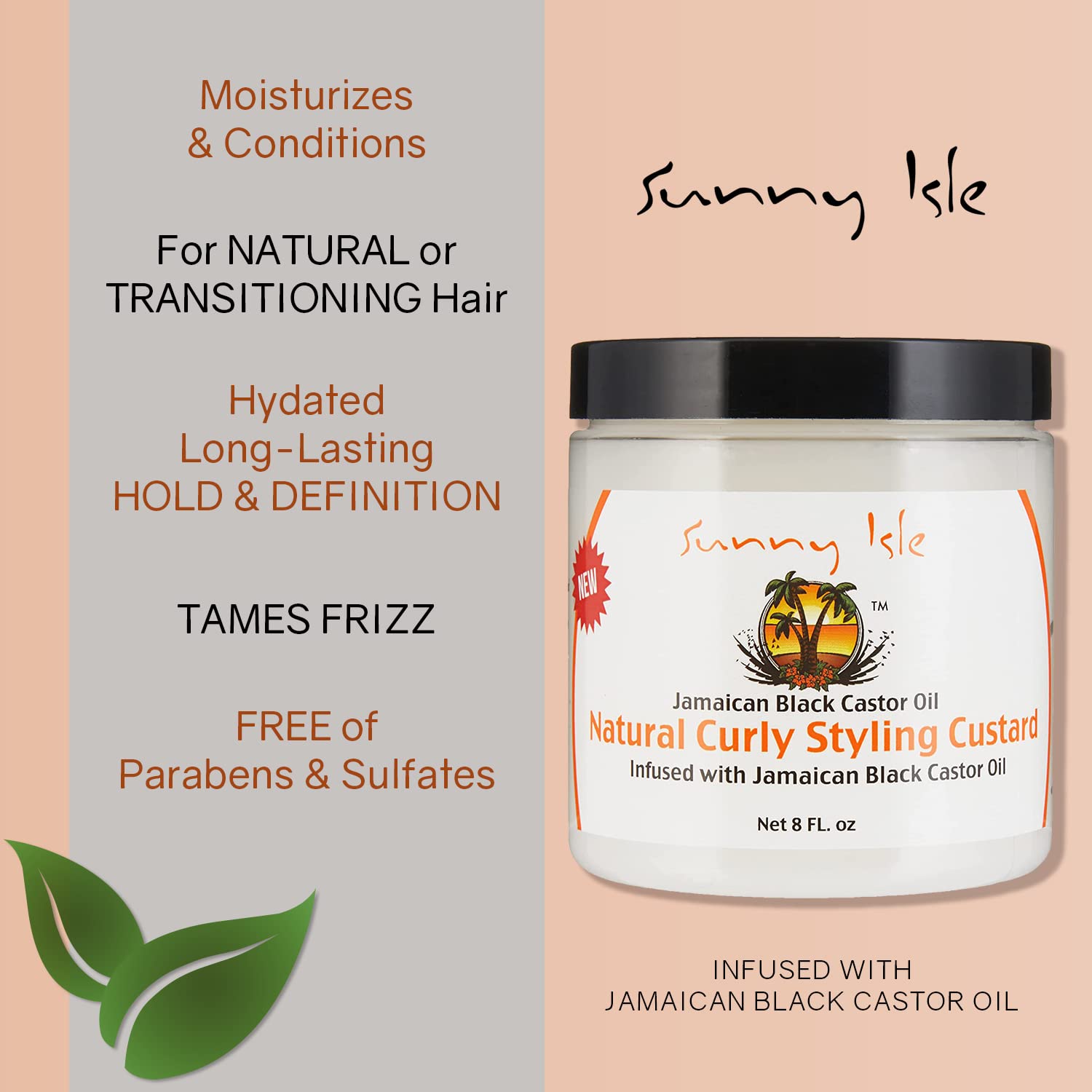Sunny Isle Jamaican Black Castor Oil Curly Styling Custard | Moisturizing - Thumbnail 3