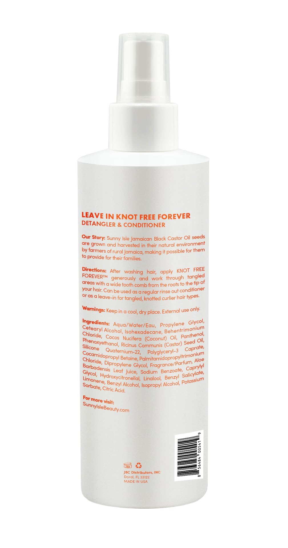 Sunny Isle Jamaican Black Castor Oil Knot Free Forever Leave In Detangler