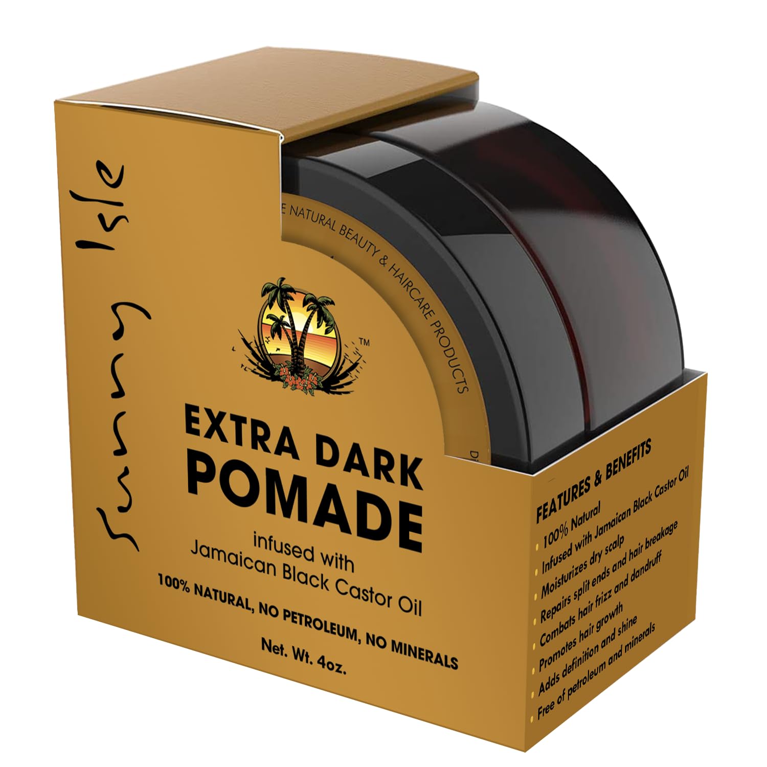 Sunny Isle Extra Dark Jamaican Black Castor Oil Hair Food Pomade | for Dry