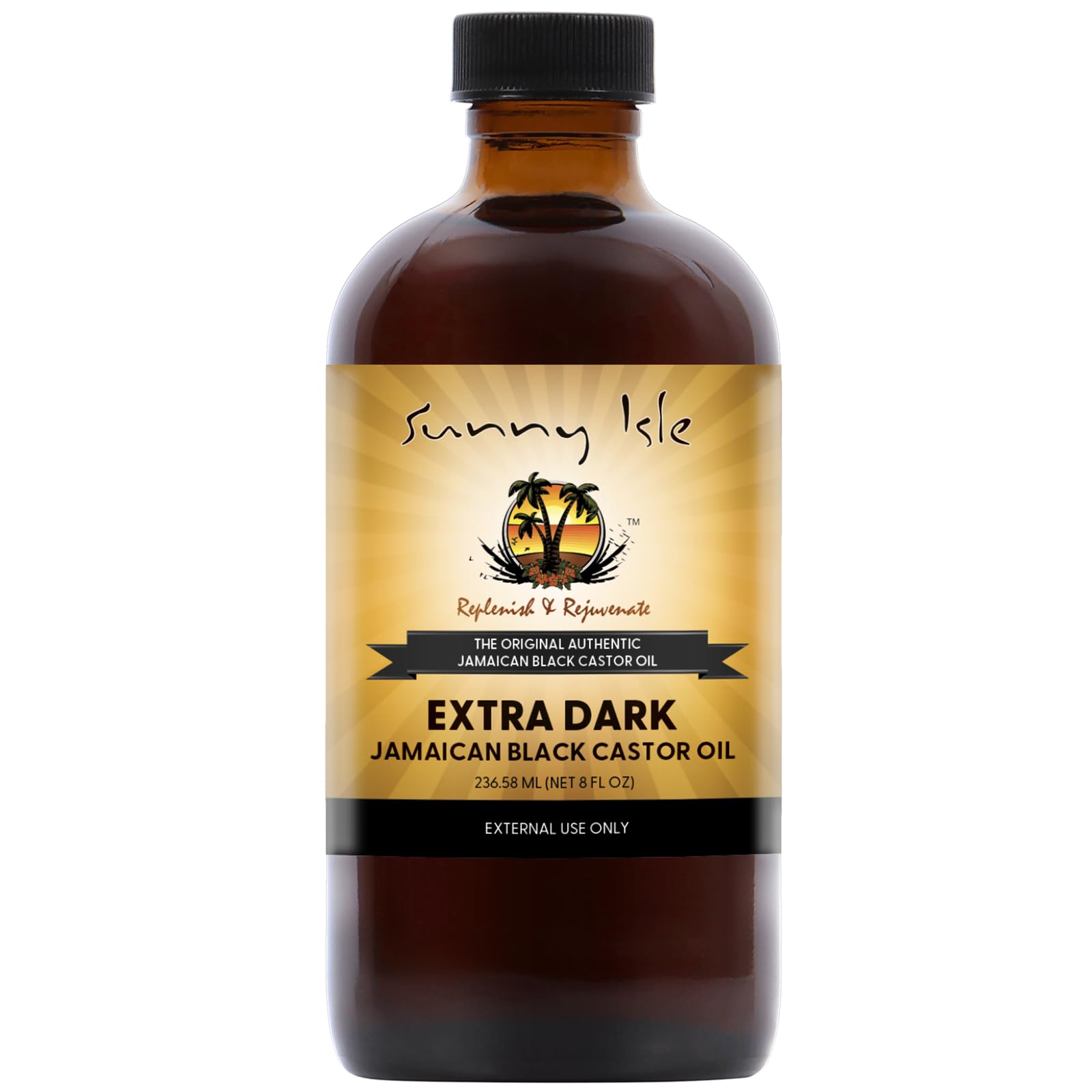 Sunny Isle Extra Dark Jamaican Black Castor Oil 8 Fl. Oz. | 100% Natural High