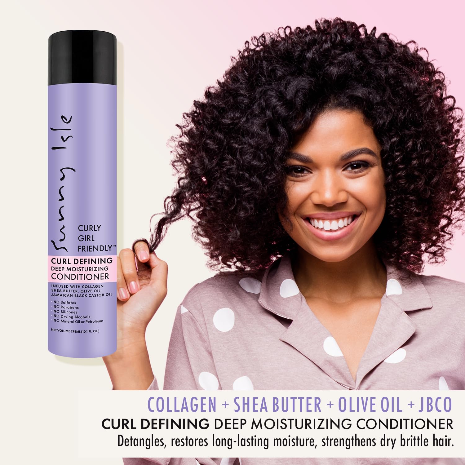Sunny Isle Curly Girl Friendly Deep Moisturizing Conditioner Curl Defining - Thumbnail 2