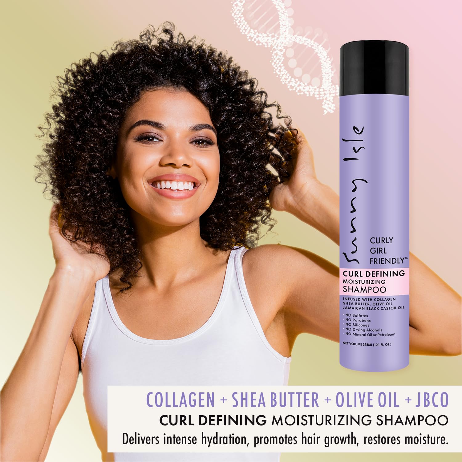 Sunny Isle Curly Girl Friendly Curl Defining Moisturizing Shampoo Sulfate - Thumbnail 2