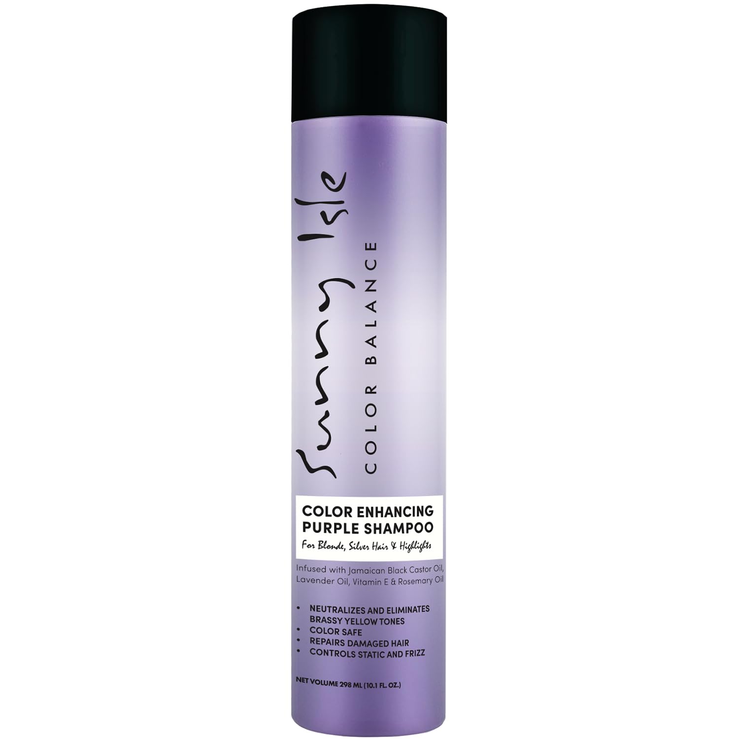 Sunny Isle Color Enhancing Purple Shampoo | Neutralizes Brassy Yellow Tones for
