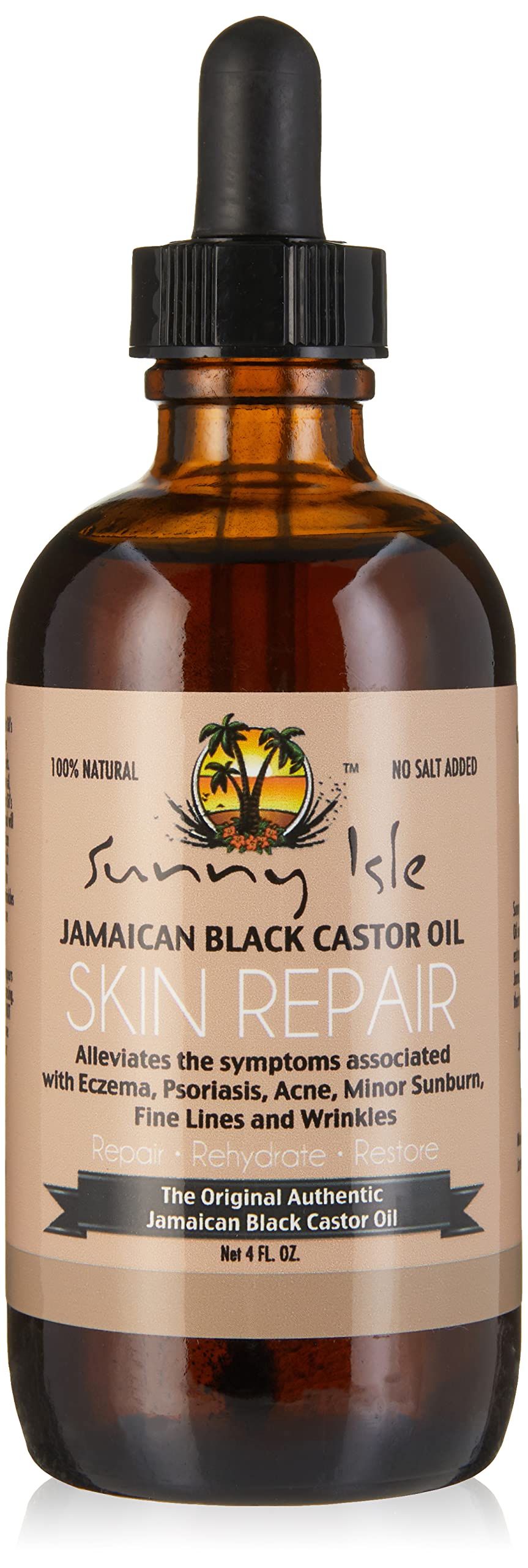 Sunny Isle Jamaican Black Castor Oil Skin Repair Brown 4 Fluid Ounce