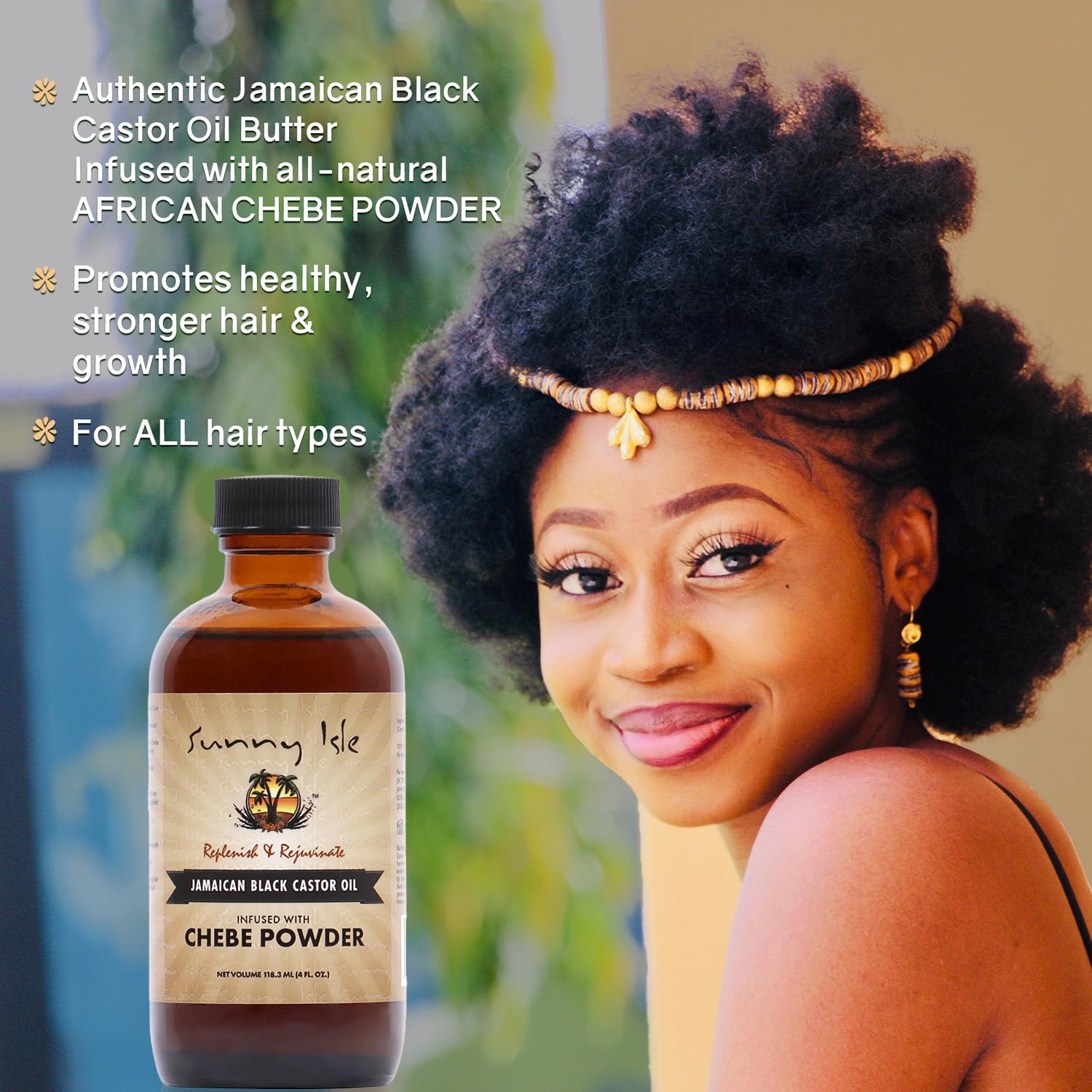 Sunny Isle Jamaican Black Castor Oil Infused With All Natural African Chebe - Thumbnail 2