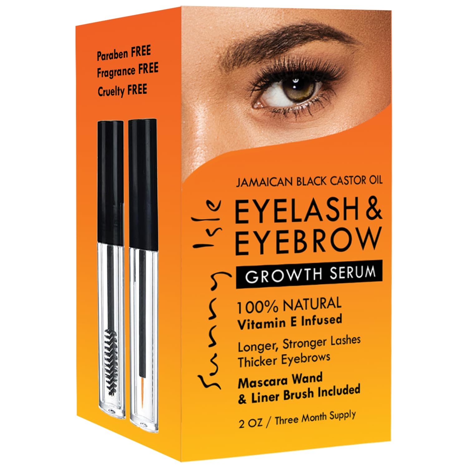 Sunny Isle Jamaican Black Castor Oil Eyelash Eyebrow Growth Serum 2 oz - Thumbnail 3