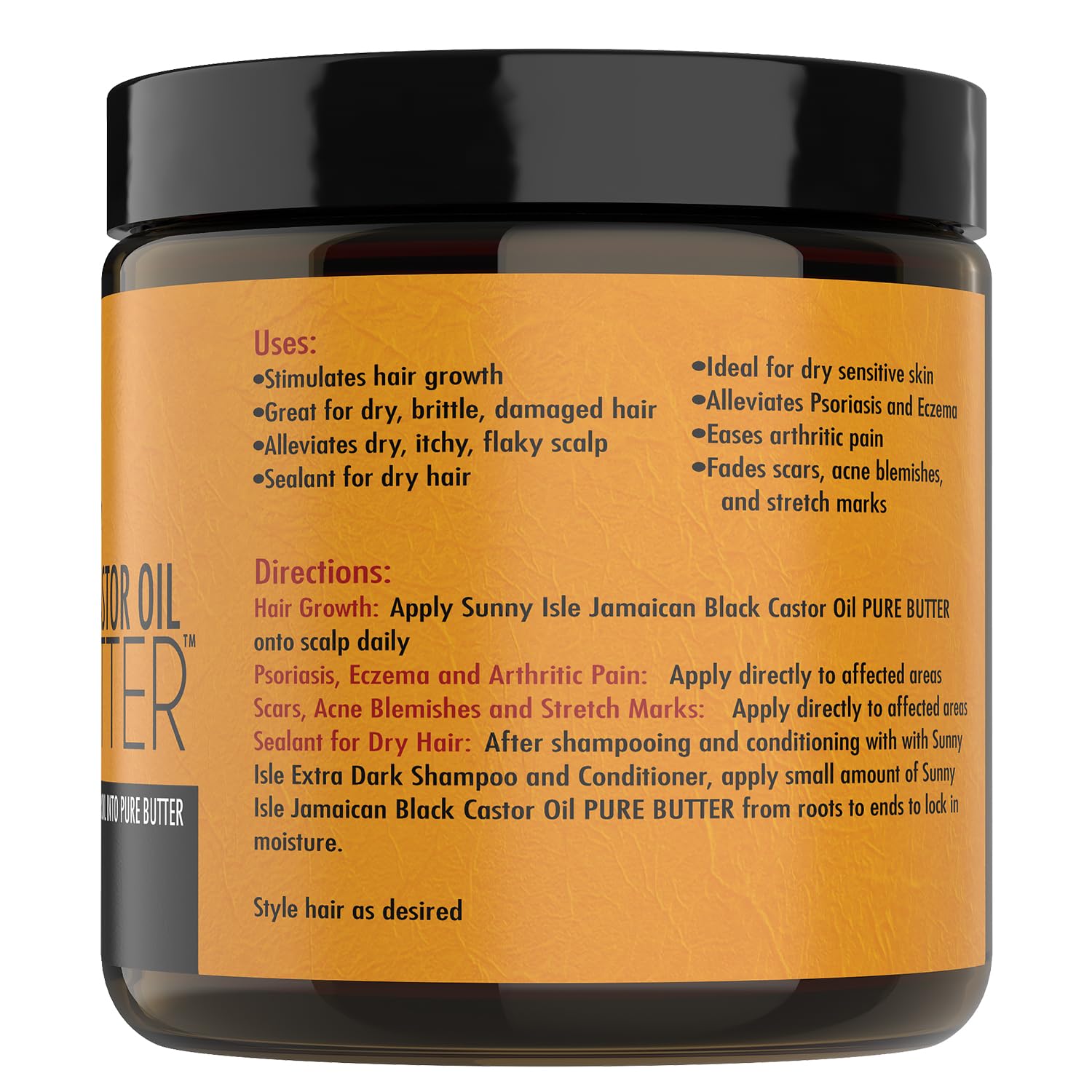 Sunny Isle Jamaican Black Castor Oil Pure Butter | 100% Natural Dry Sensitive - Thumbnail 3