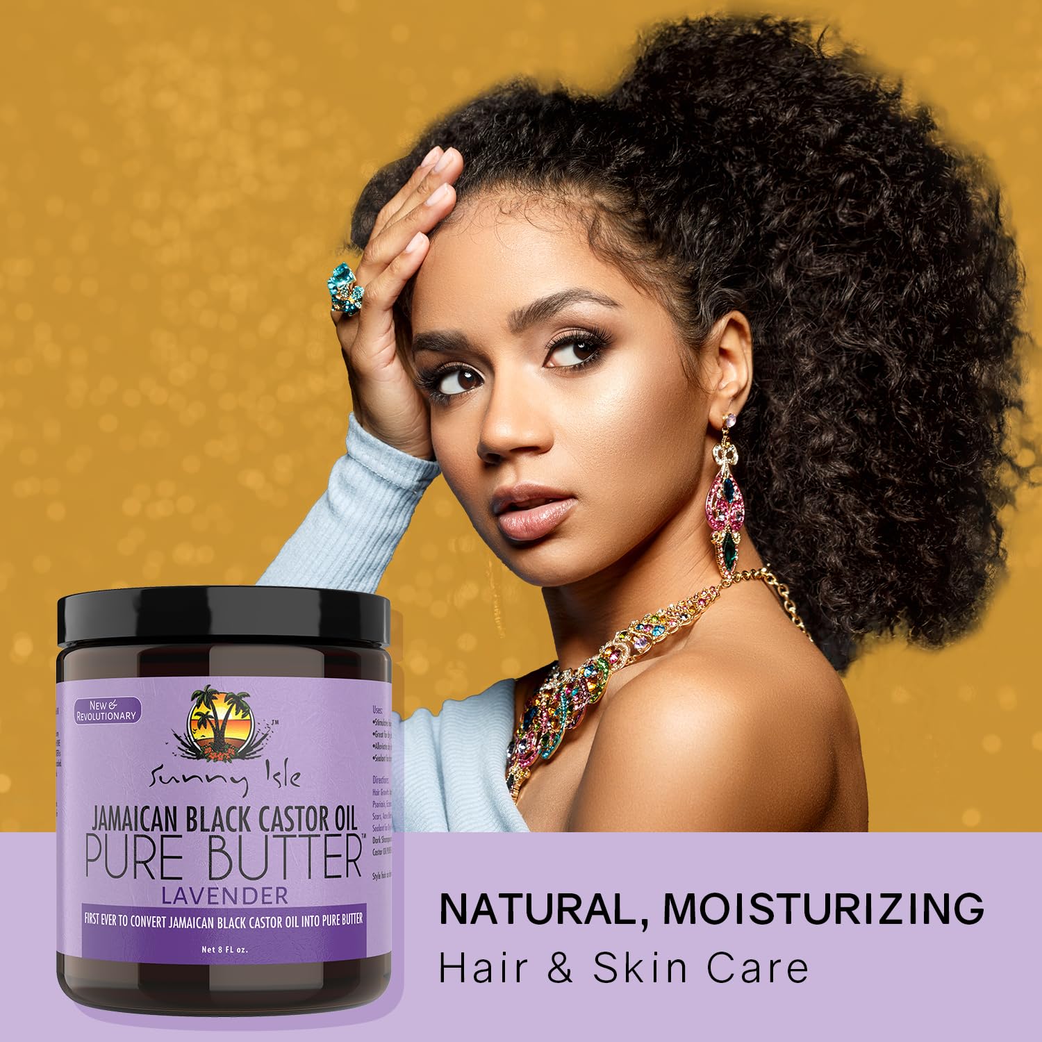 Sunny Isle Lavender Jamaican Black Castor Oil Pure Butter | Promotes Hair - Thumbnail 2
