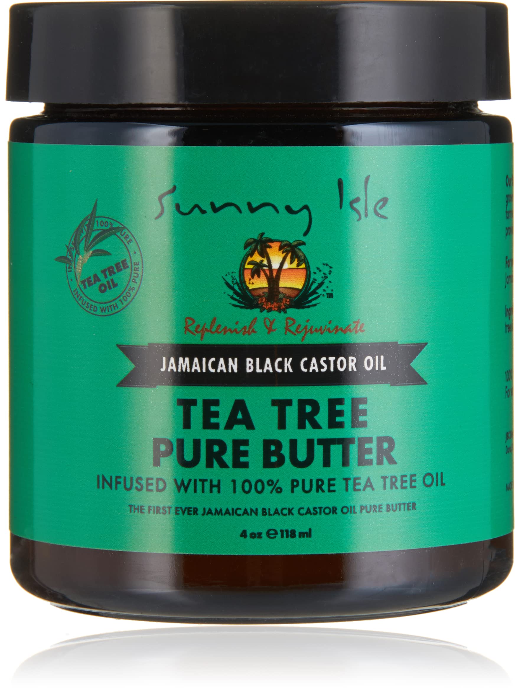 Sunny Isle Jamaican Black Castor Oil Pure Butter Infused With Tea Tree Oil 4 oz