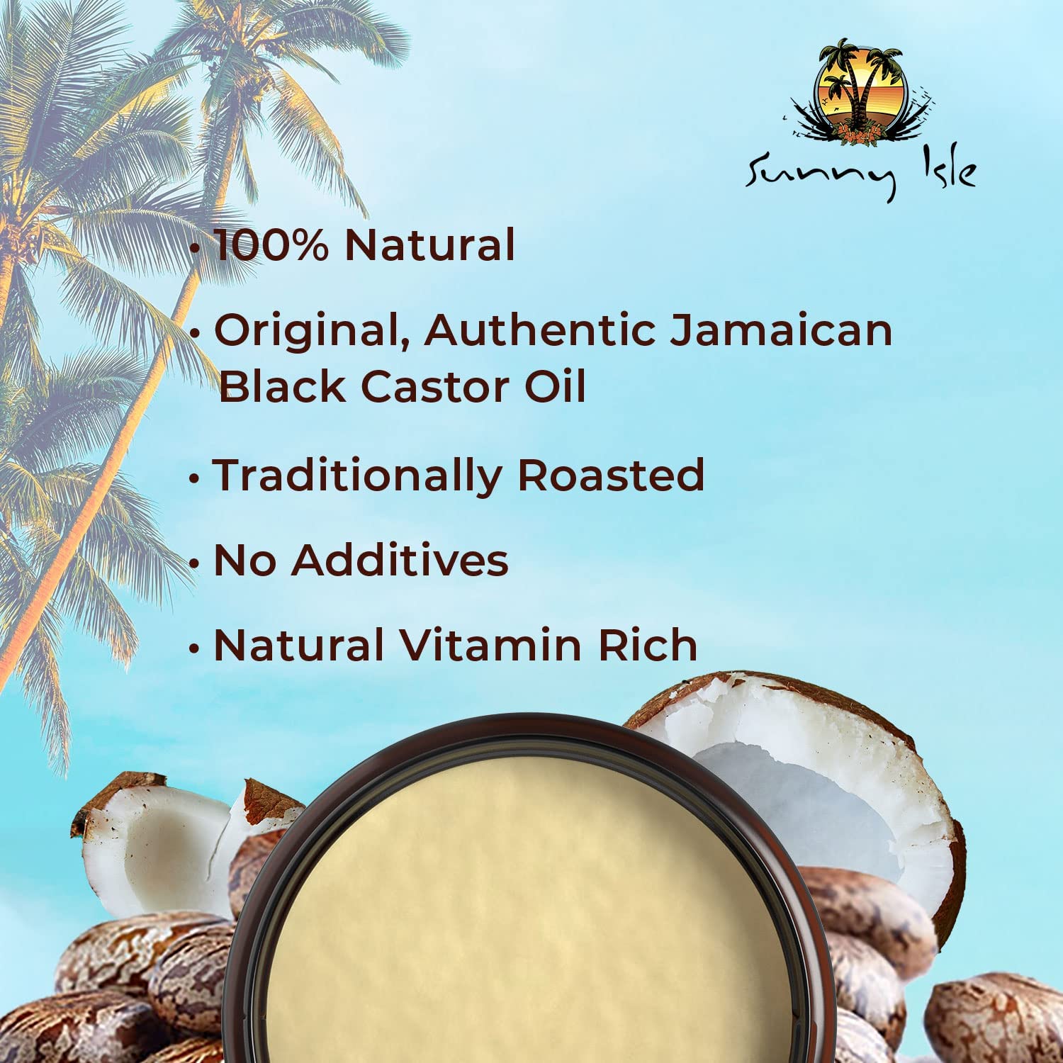 Sunny Isle Coconut Jamaican Black Castor Oil Pure Butter 4 oz - Thumbnail 3