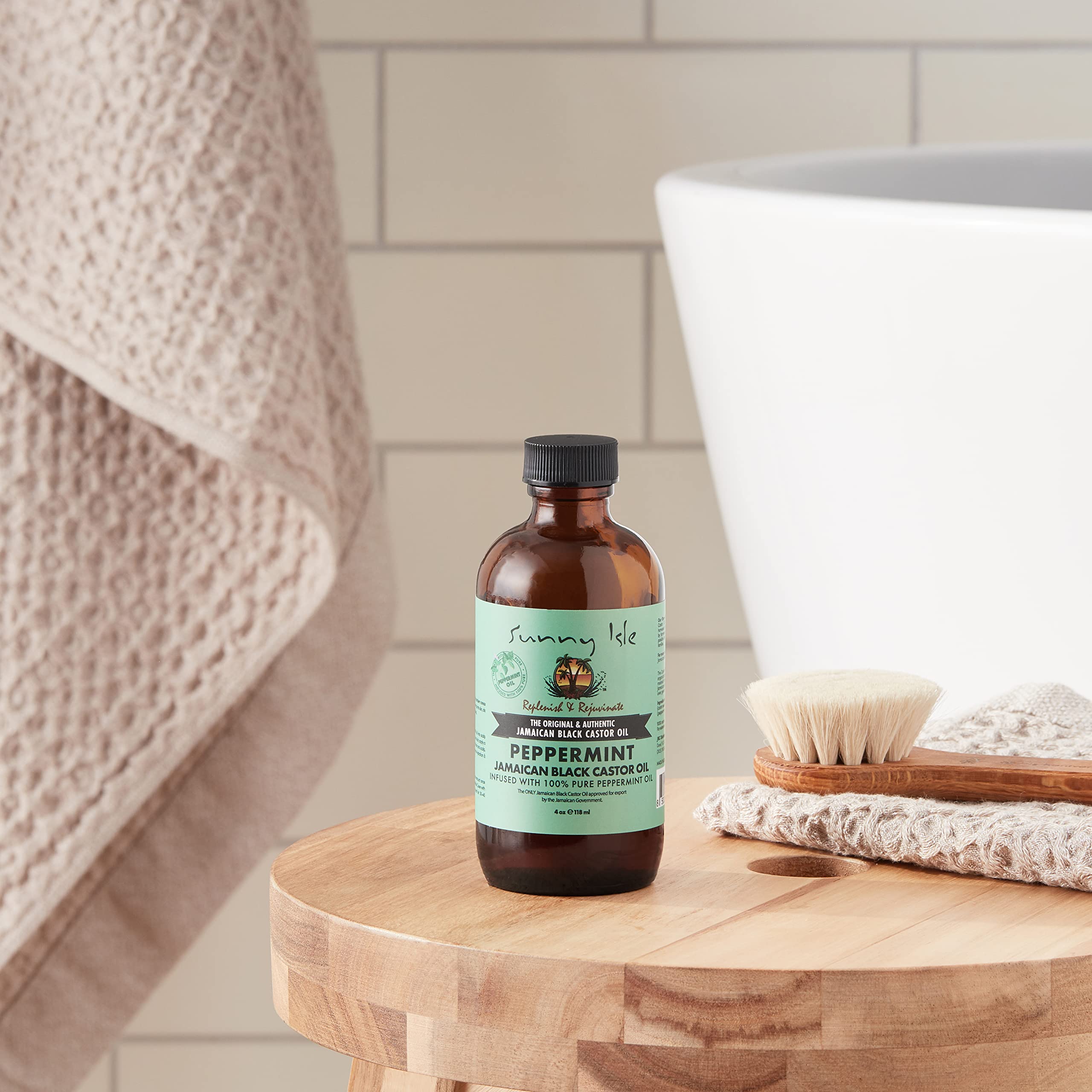 Sunny Isle Jamaican Black Castor Oil With Peppermint | Promotes Longer Thicker