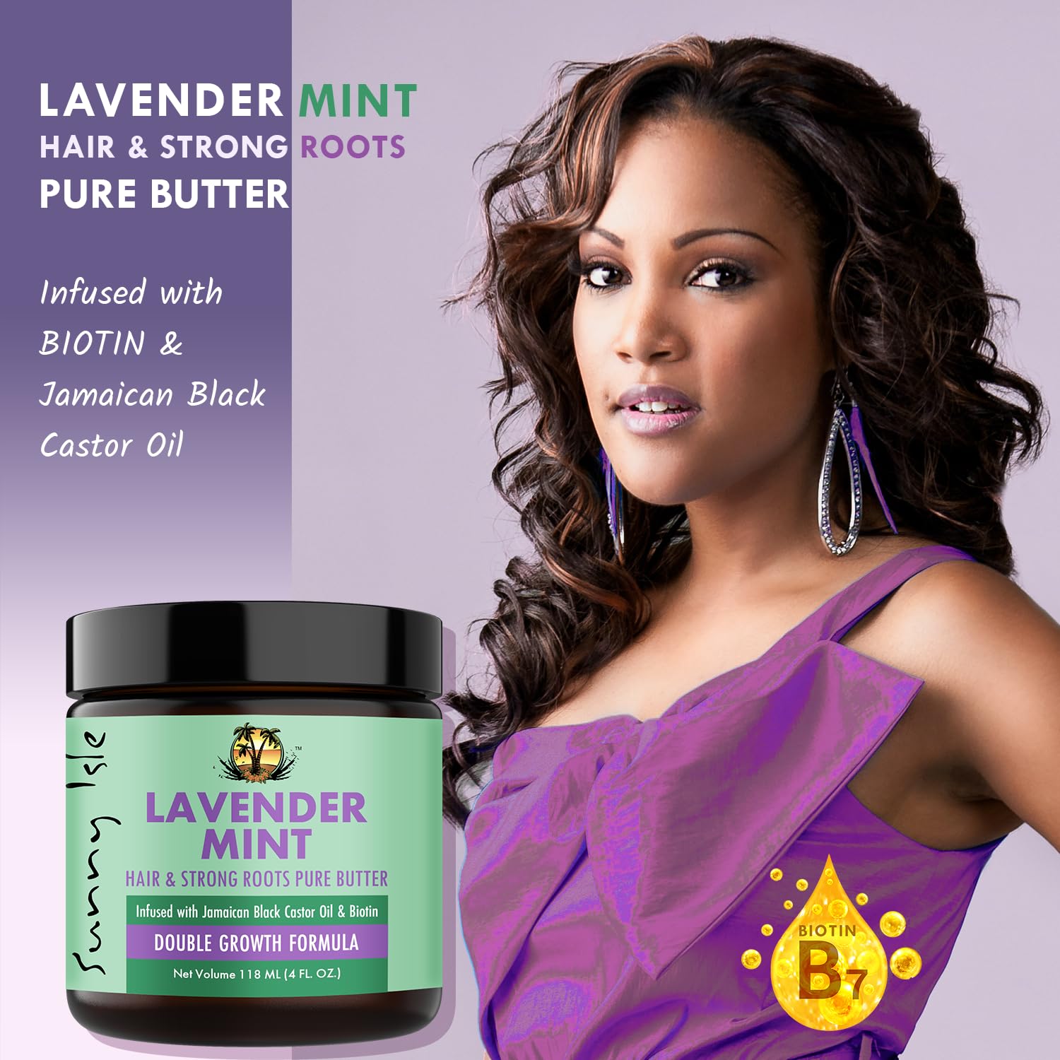 Sunny Isle Lavender Mint Hair and Strong Roots Butter | Infused With Biotin - Thumbnail 2