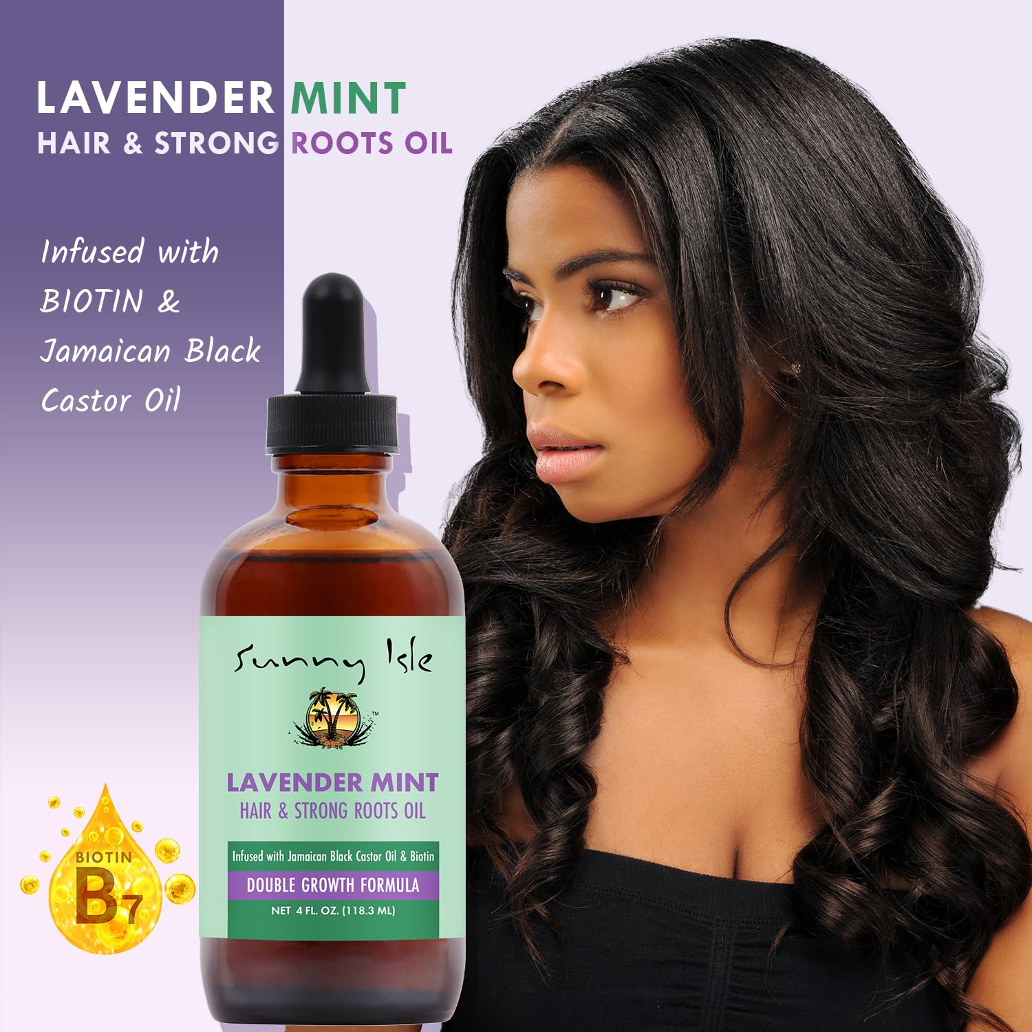 Sunny Isle Lavender Mint Hair and Strong Roots Oil | Infused With Jamaican - Thumbnail 2