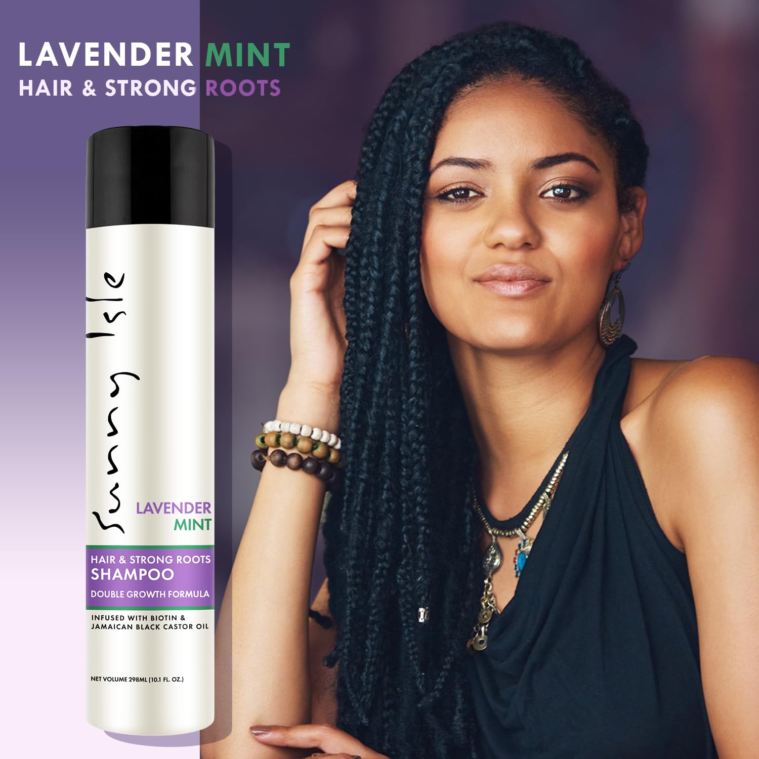 Sunny Isle Lavender Mint Hair and Strong Roots Shampoo | Strengthening With - Thumbnail 2