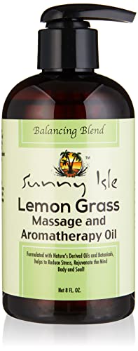 Sunny Isle Lemon Grass Massage and Aromatherapy Oil Brown 8 Fluid Ounce - Thumbnail 2