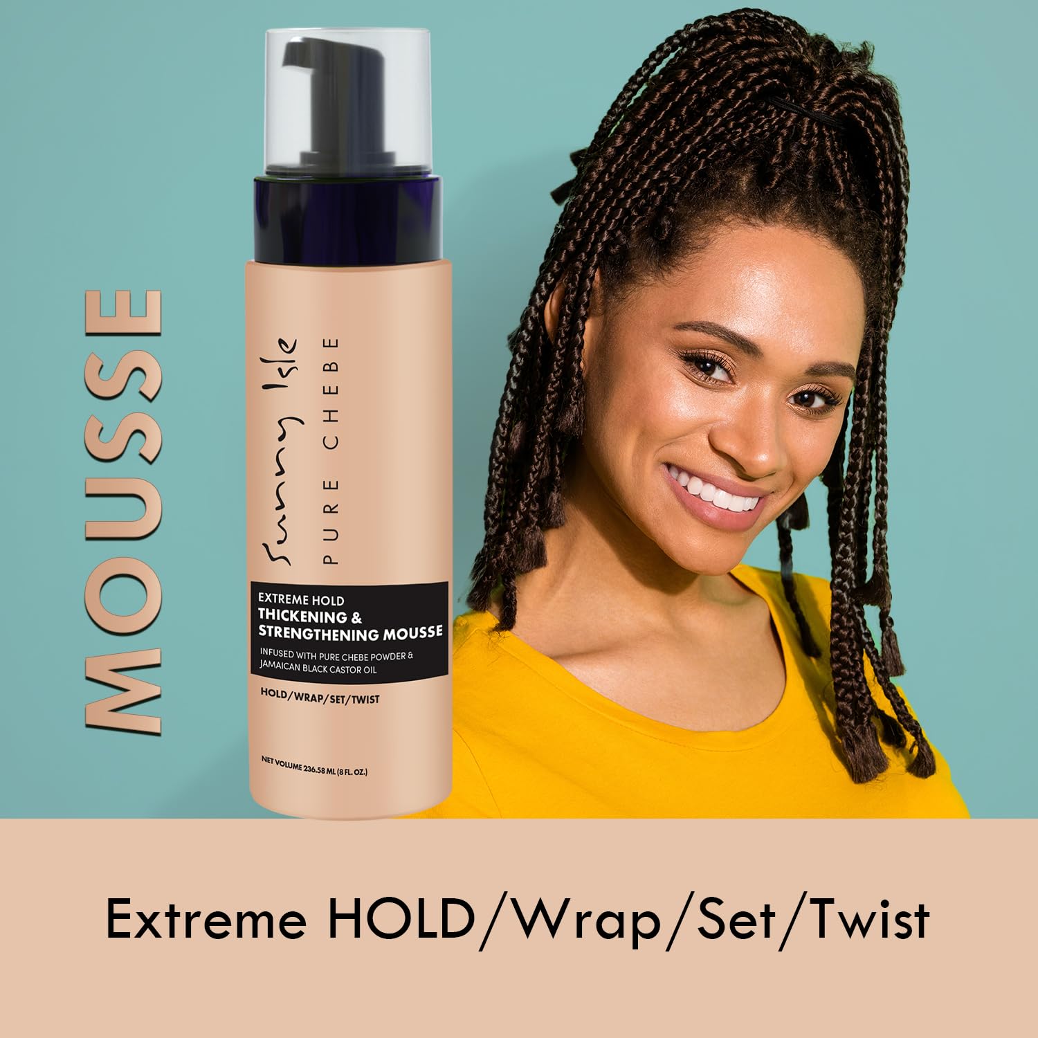 Sunny Isle Pure Chebe Extreme Hold Thickening Strengthening Mousse | Hold Wrap (Set) - Thumbnail 2